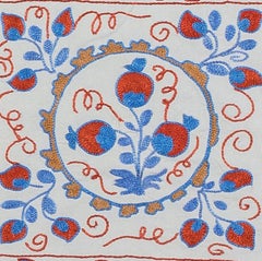 Uzbek Suzani Hand Embroidered Cushion Cover. Silk Decorative Lace Pillow