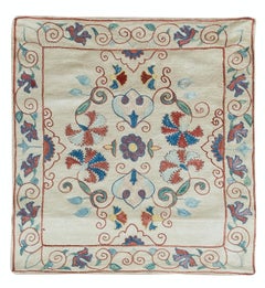 19"x21" Traditional Handmade Throw Pillow, Embroidered 100% Silk Cushion Cover