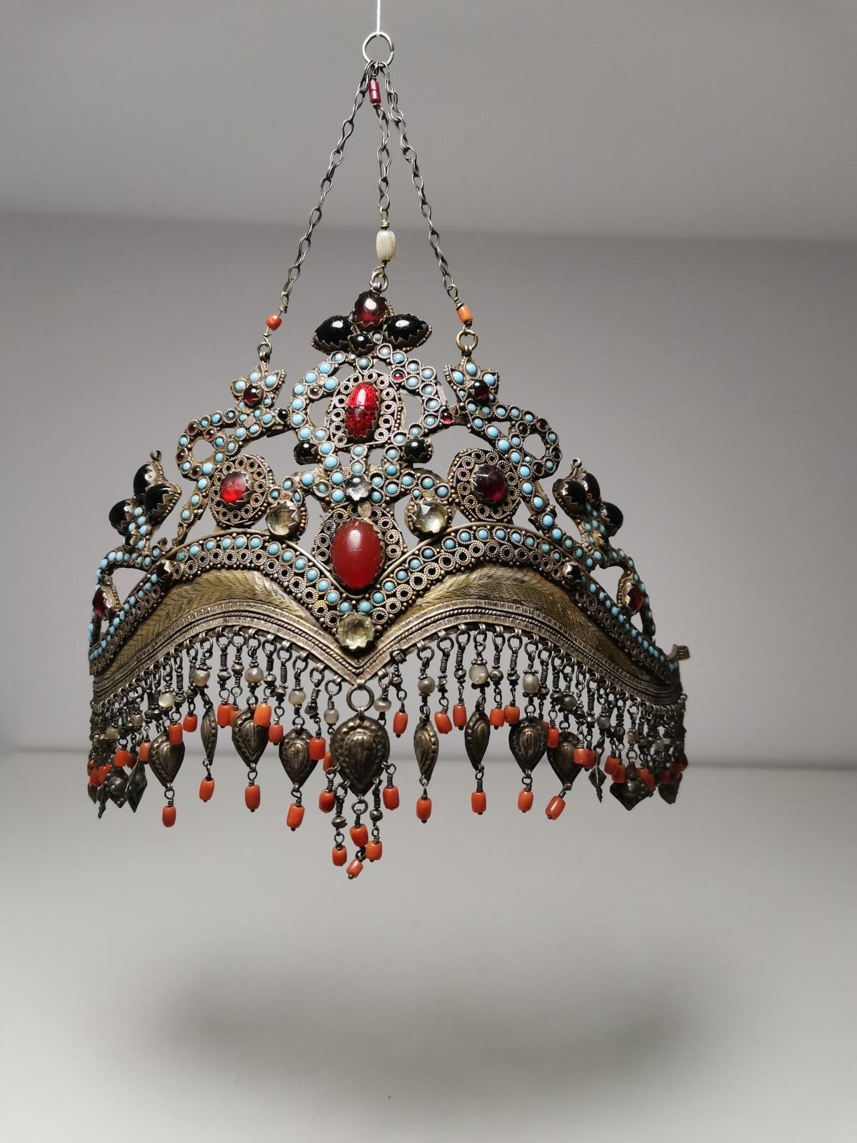 Silver Uzbekistan, Tajikistan: a Rare, Old ‘Bridal Crown’ 20th Century For Sale