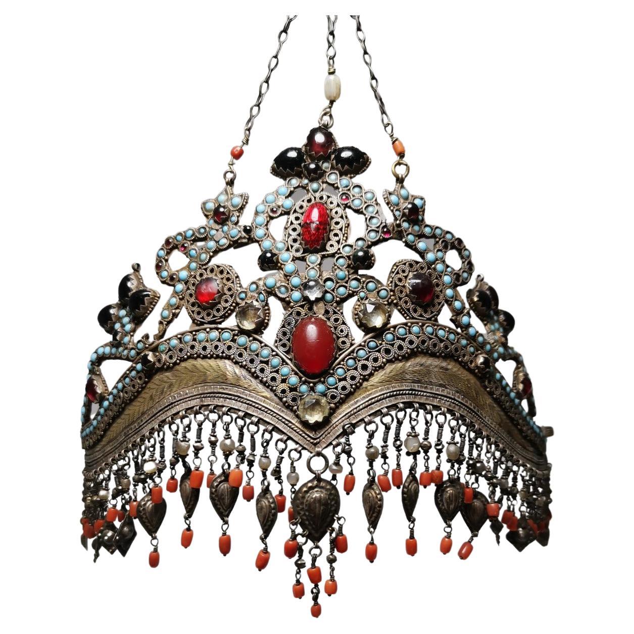 Uzbekistan, Tajikistan: a Rare, Old ‘Bridal Crown’ 20th Century For Sale