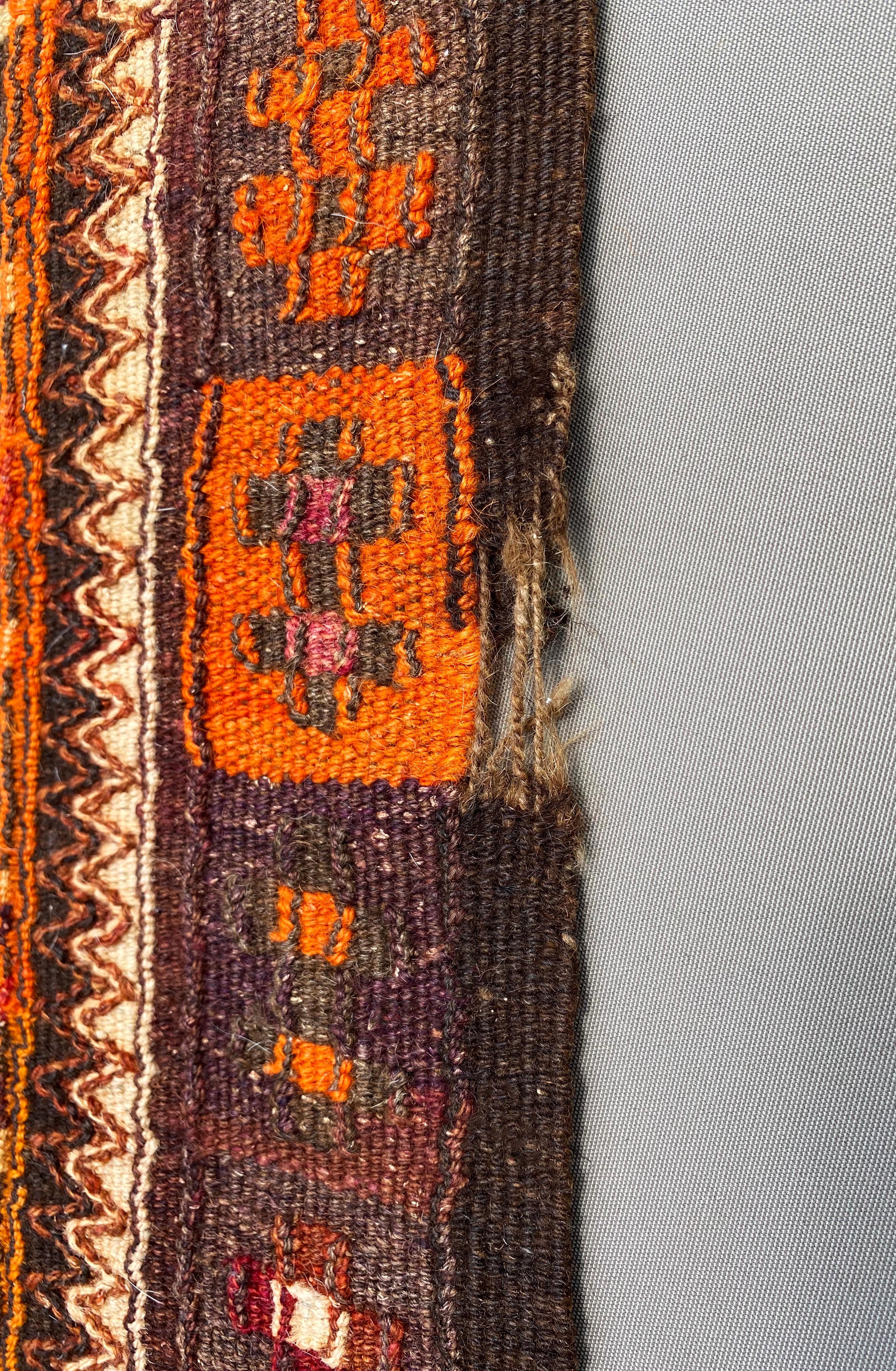 Uzbekistan Tartari Ranghi Kilim Rug from Wool, Early 20th Century For Sale 6