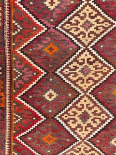 Uzbekistan Tartari Ranghi Kilim Rug from Wool, Early 20th Century
