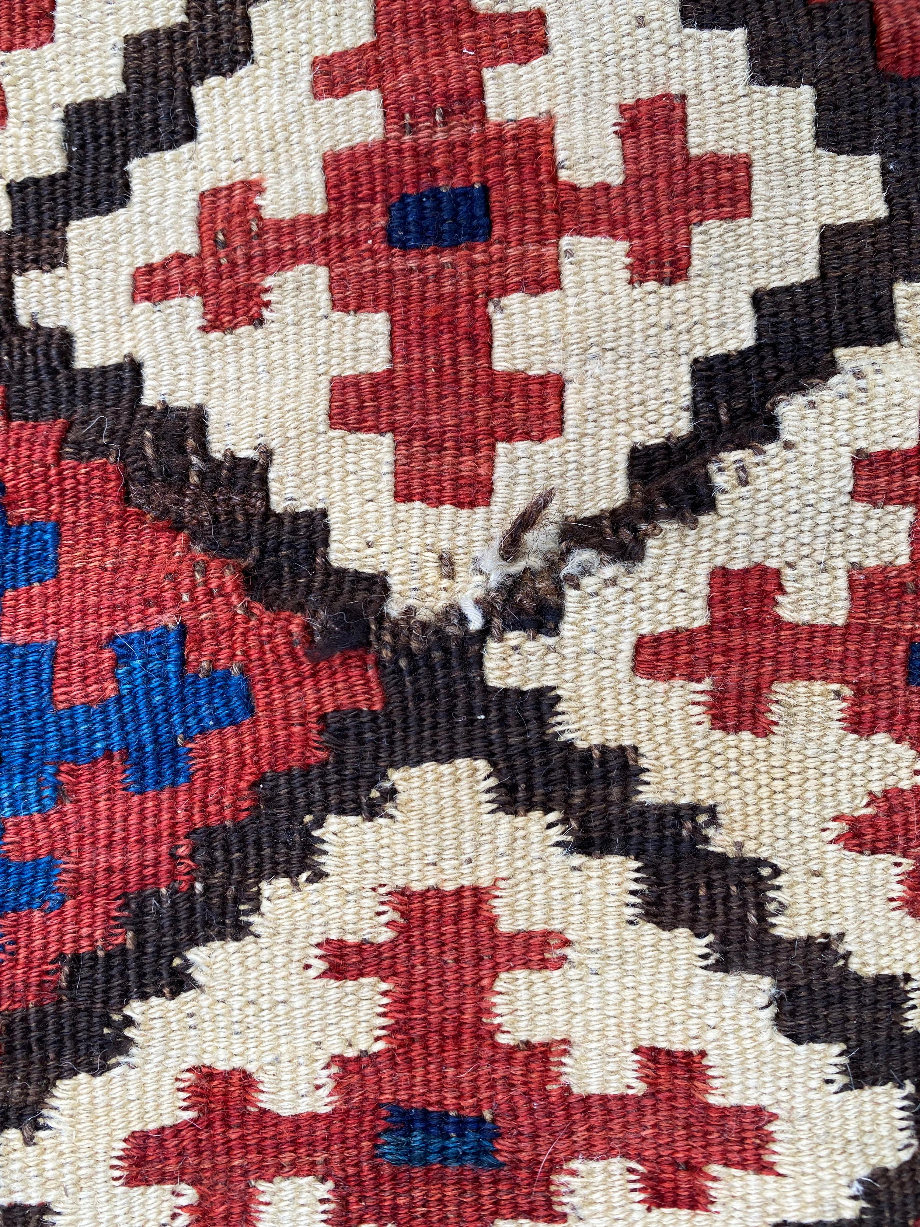 Uzbekistan Tartari Ranghi Kilim Rug from Wool, Early 20th Century For Sale 3