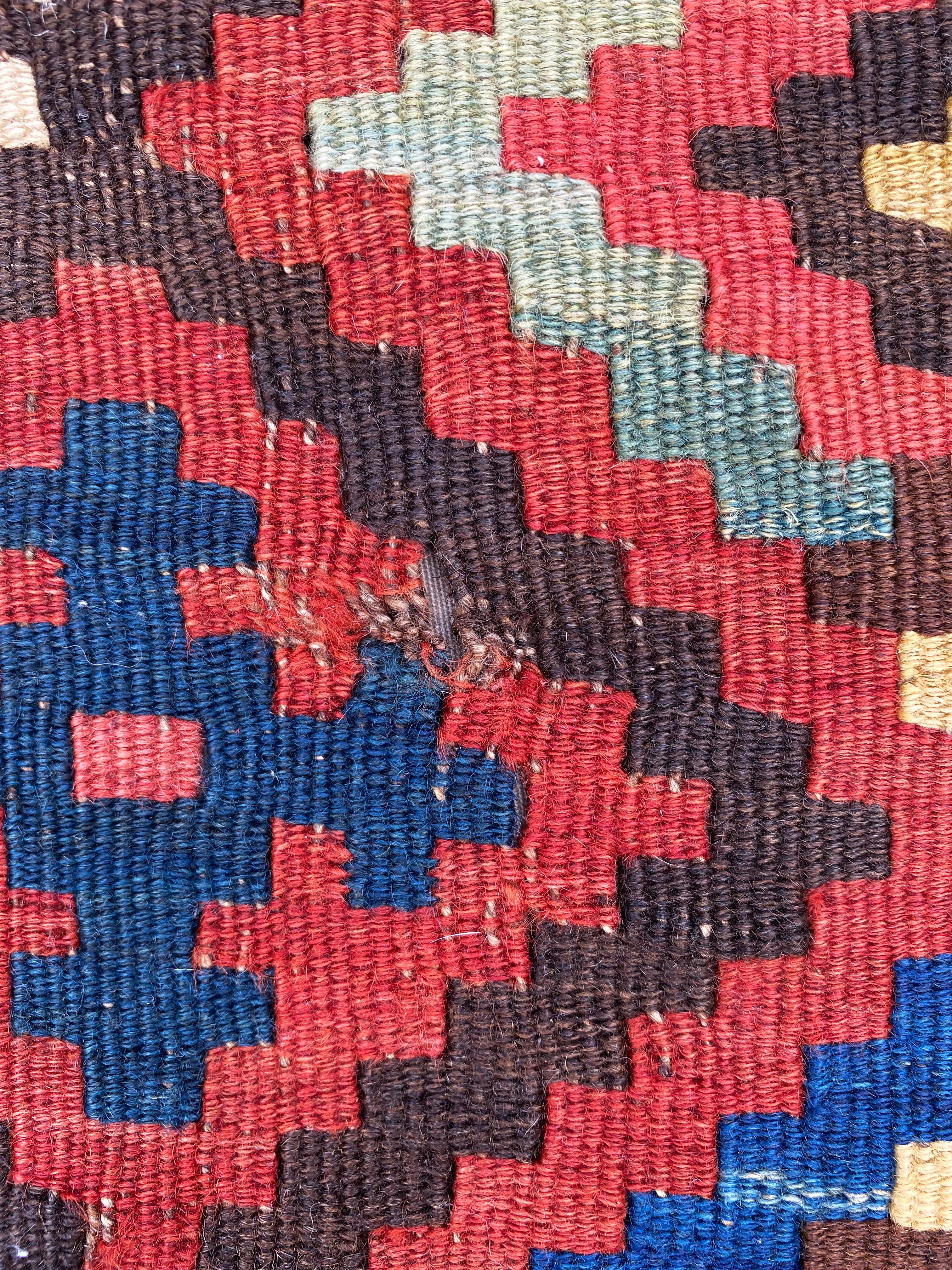 Uzbekistan Tartari Ranghi Kelim-Teppich aus Wolle, frühes 20. Jahrhundert im Angebot 3