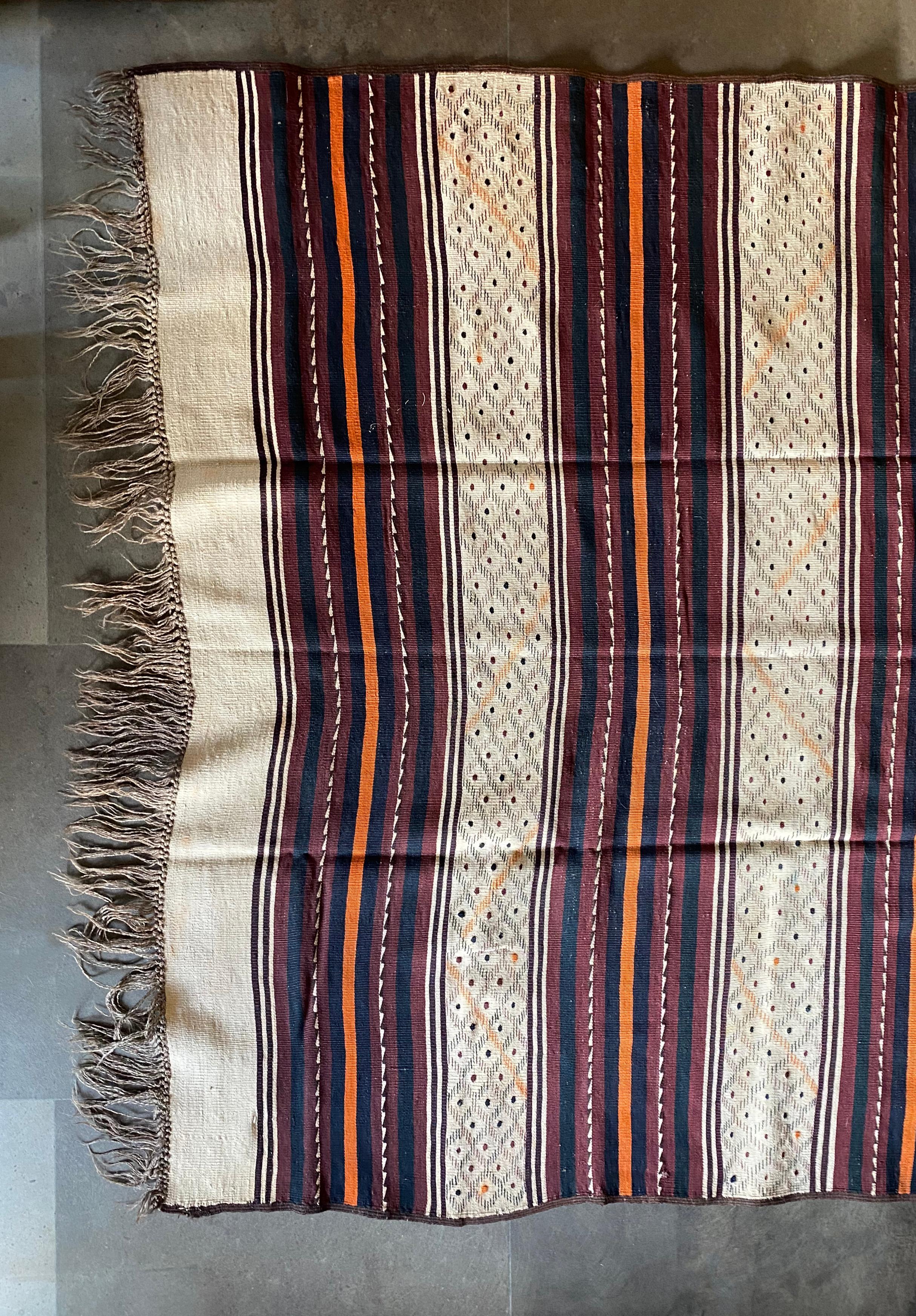 Uzbekistan Tartari Safid Kilim Rug from Wool, Early 20th Century For Sale 4