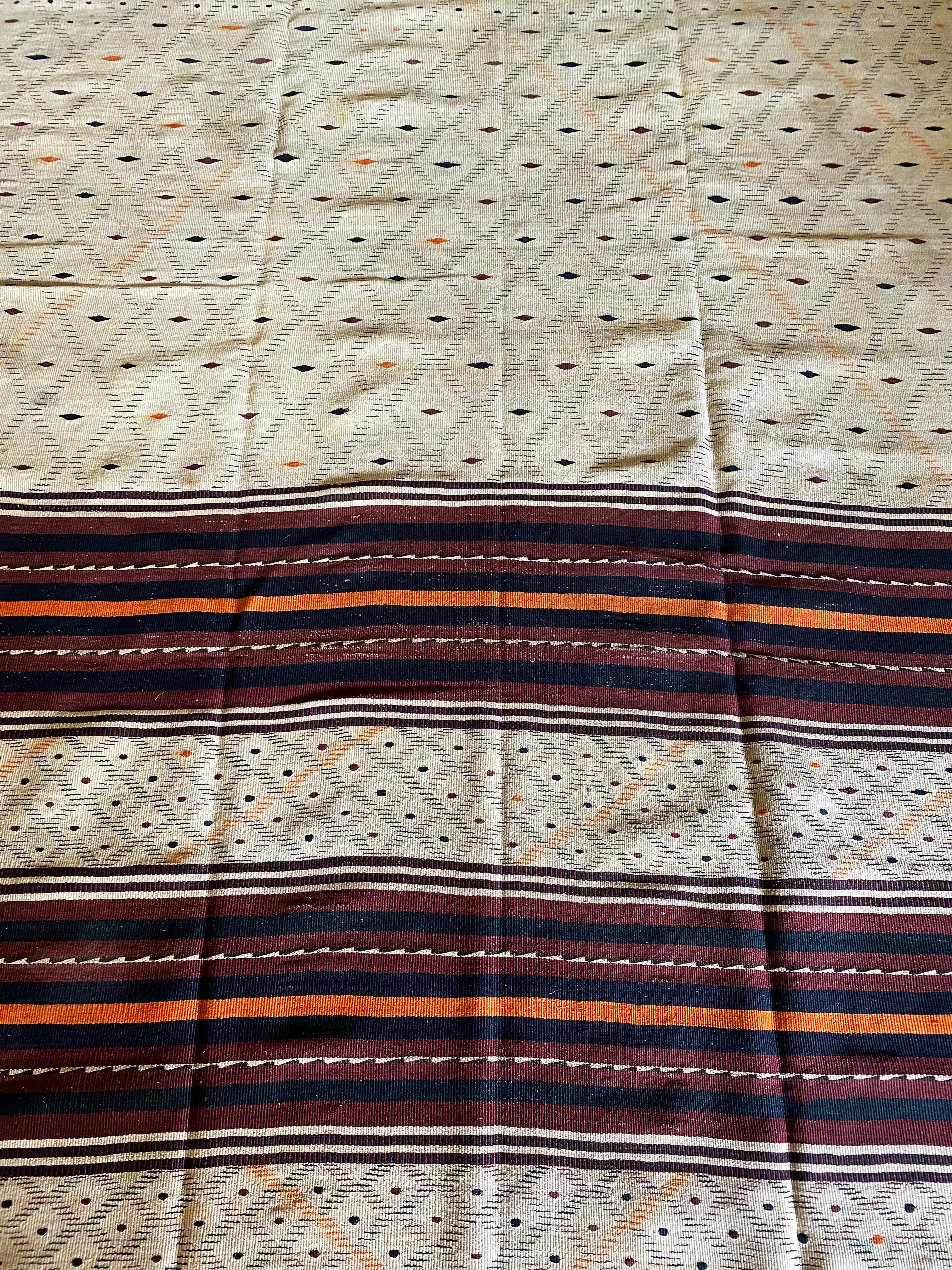 Uzbekistanischer Tartari-Saphid-Kelim-Teppich aus Wolle, frühes 20. Jahrhundert (Usbekisch) im Angebot