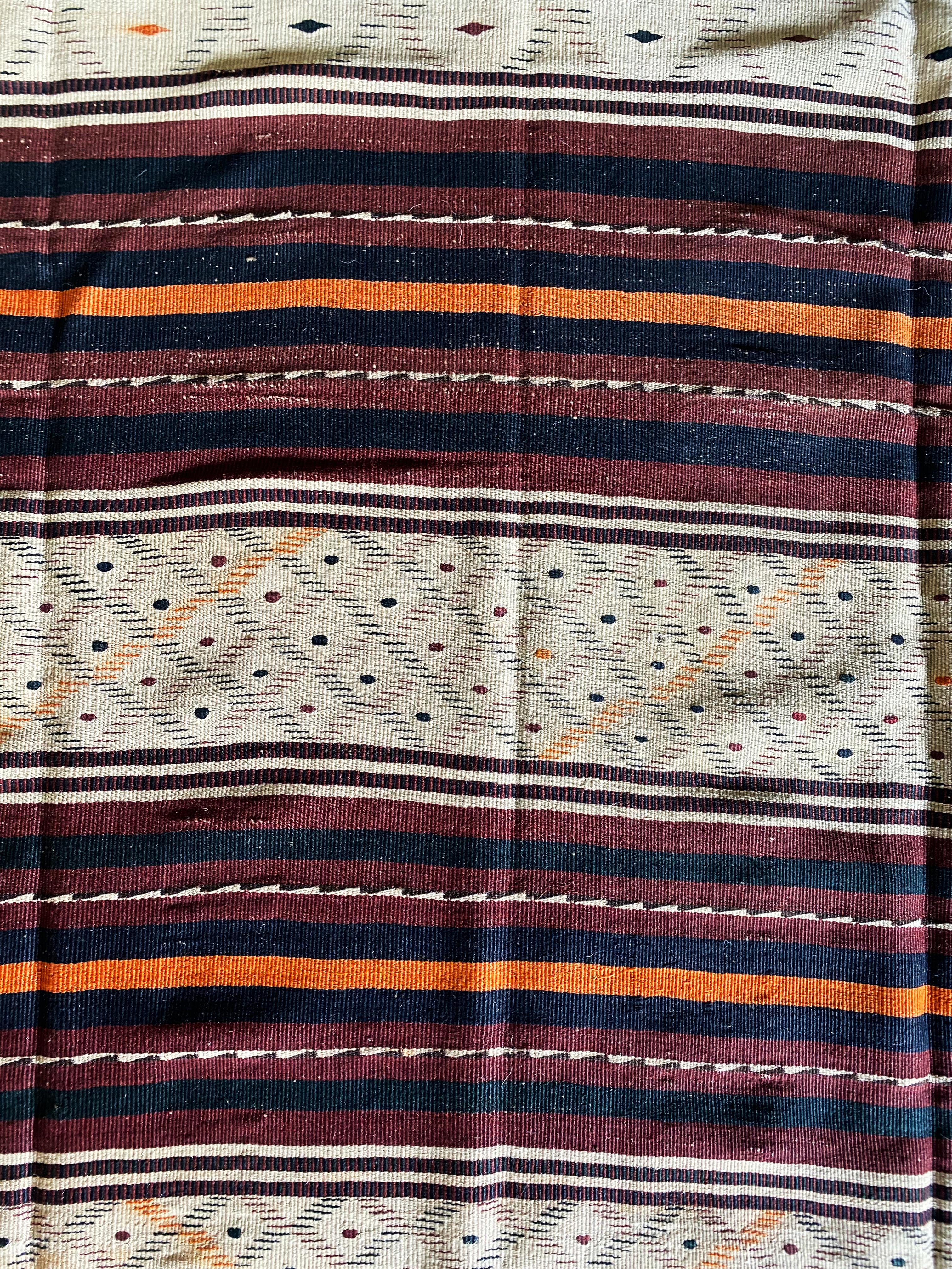 Uzbekistanischer Tartari-Saphid-Kelim-Teppich aus Wolle, frühes 20. Jahrhundert (Handgefertigt) im Angebot