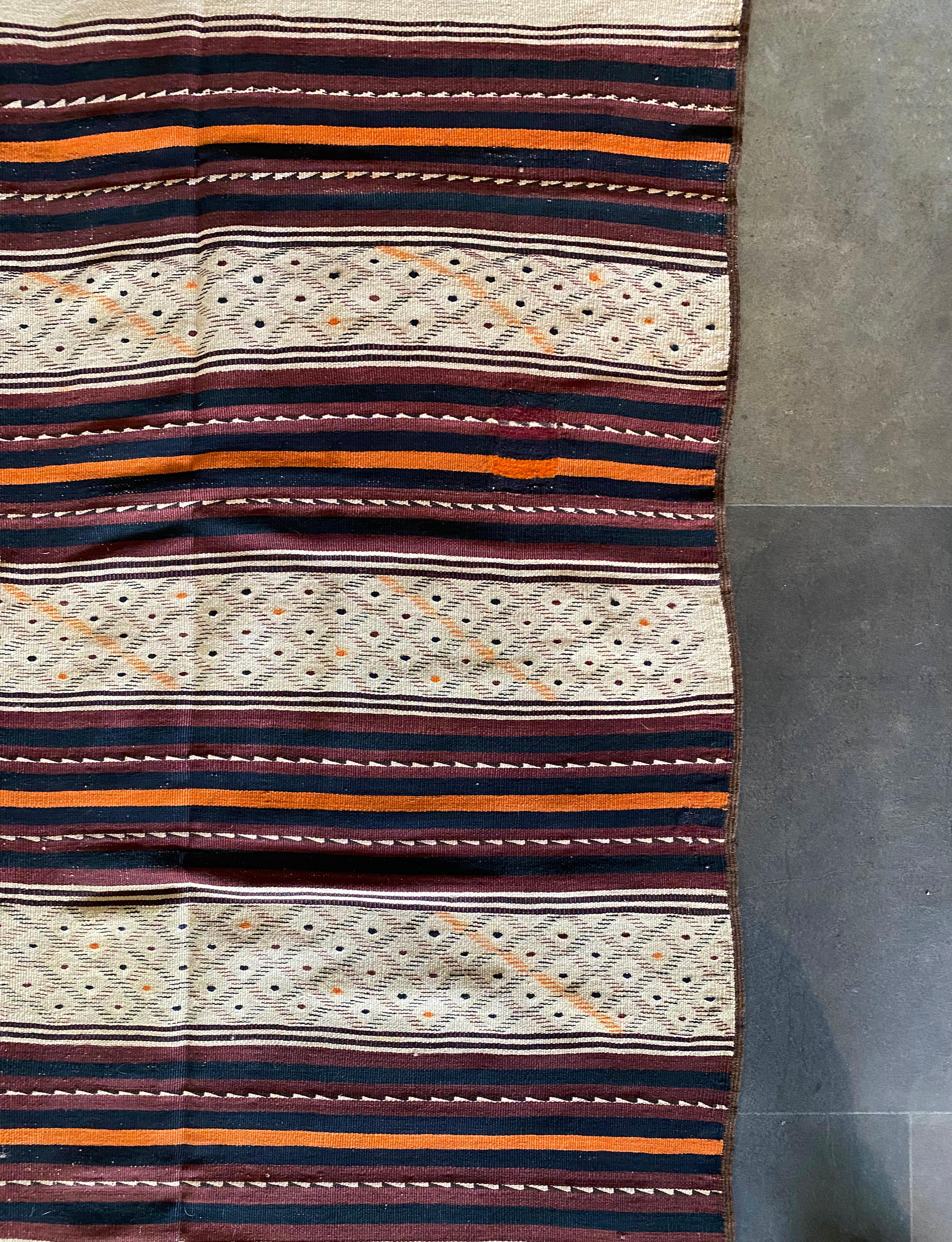 Uzbekistan Tartari Safid Kilim Rug from Wool, Early 20th Century For Sale 3
