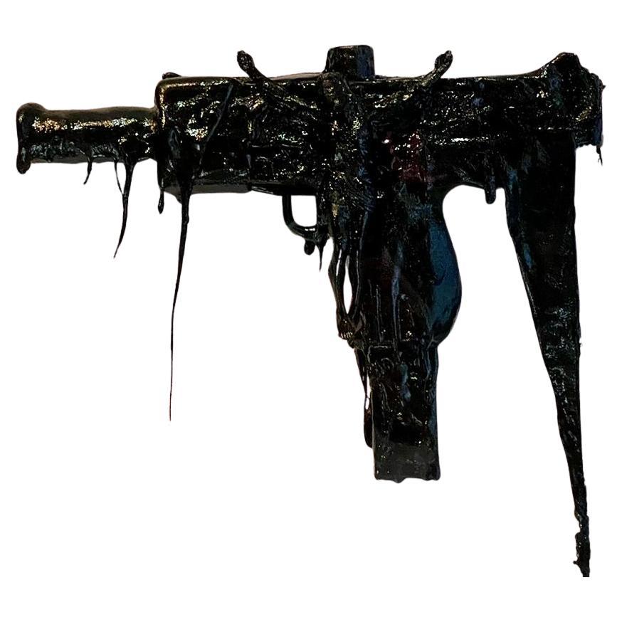 Uzi Gun  Black   Tar   Replica ,  Art