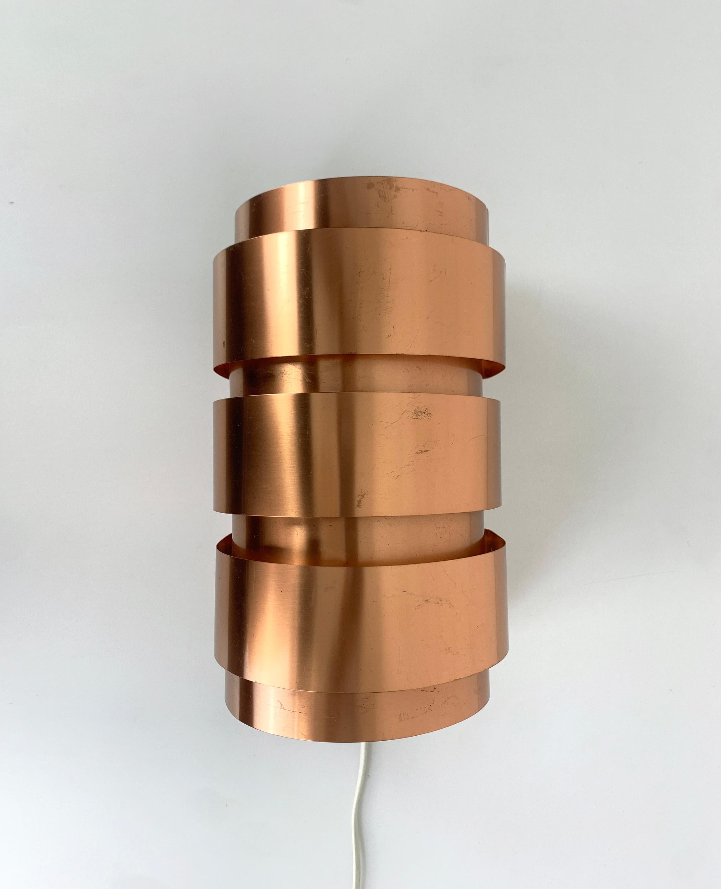V-155 Sconce in rame di Hans-Agne Jakobsson per AB Markaryd, Svezia, anni '60 In condizioni discrete in vendita a Vorst, BE