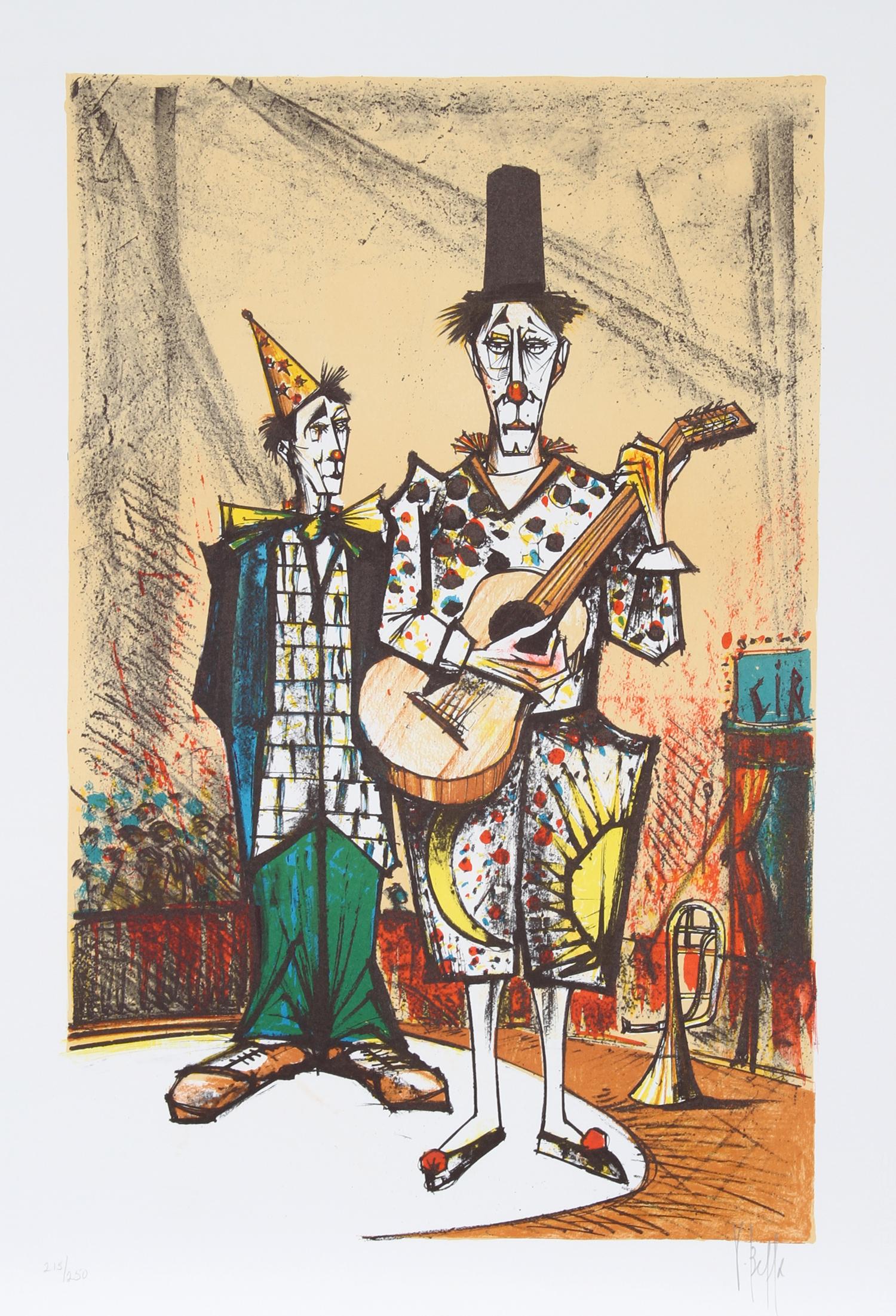 Clowns
V. Beffa
Date: circa 1980
Lithograph, signed and numbered in pencil
Edition of 250
Image Size: 24.5 x 16 inches
Size: 29.5 in. x 22 in. (74.93 cm x 55.88 cm)