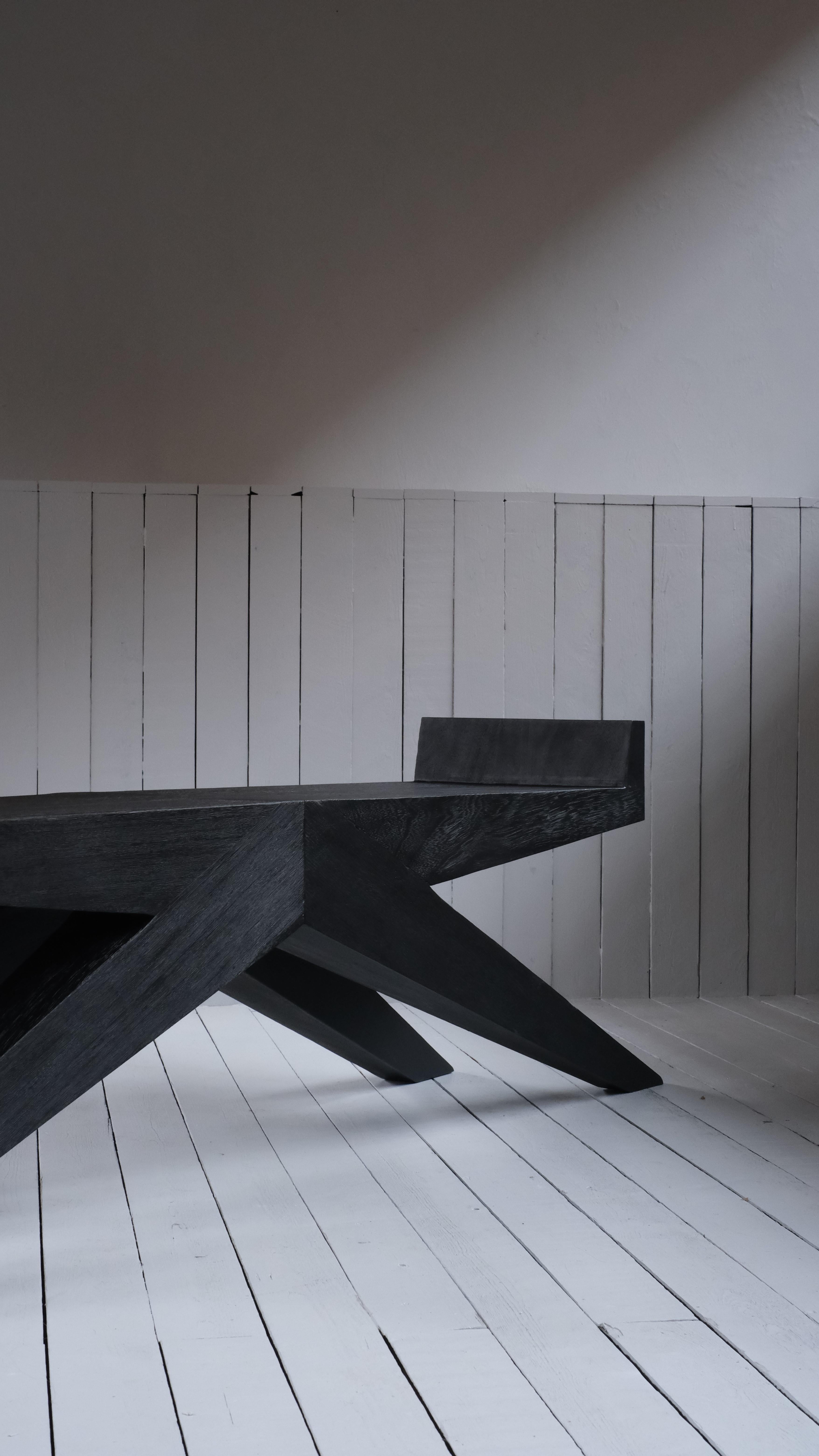 Belgian V-Bench in Iroko Wood by Arno Declercq For Sale