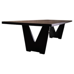 V Black Oak Dining Table