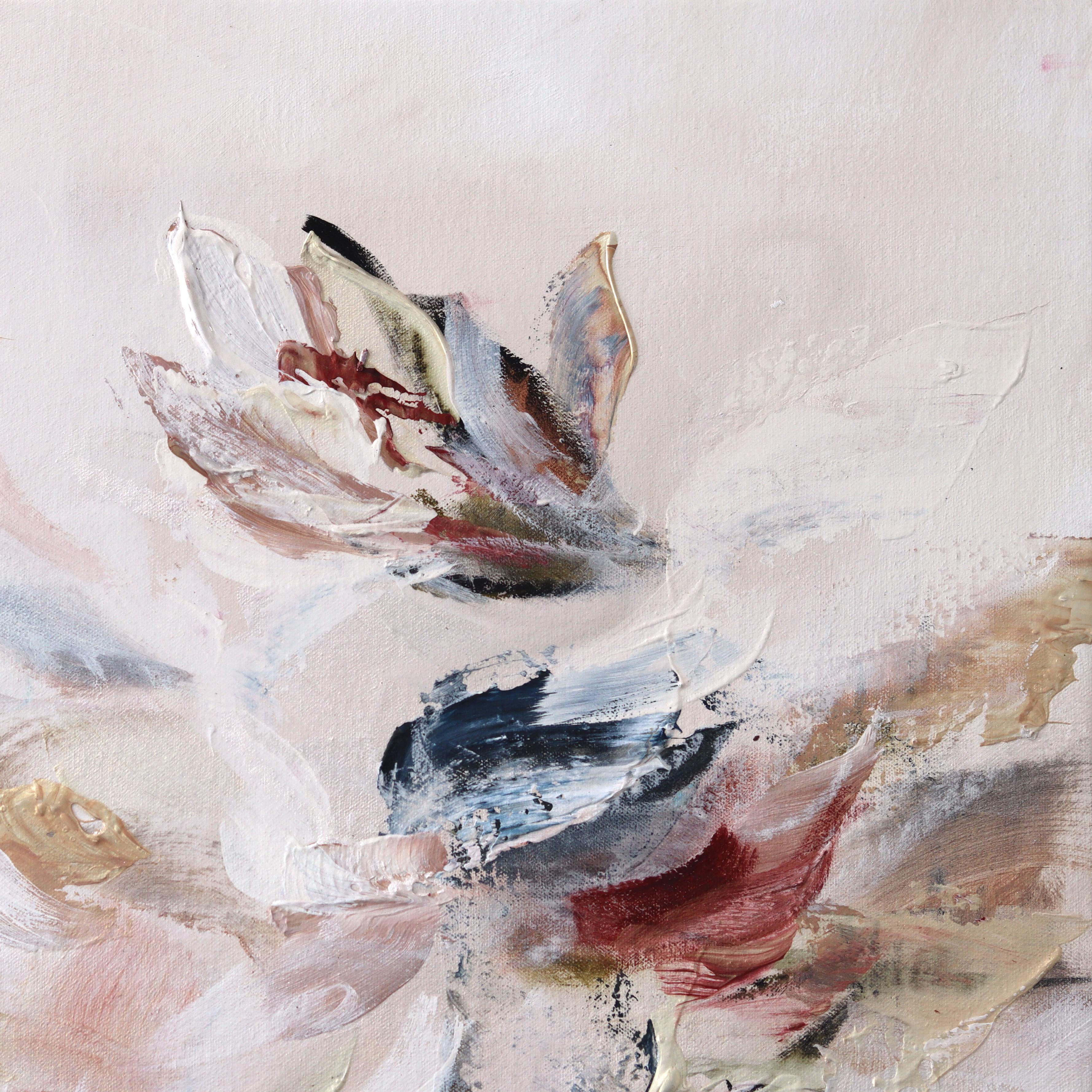 A Romantic Dance - Large Abstract Illuminous Textural Floral Acrylic Painting im Angebot 2