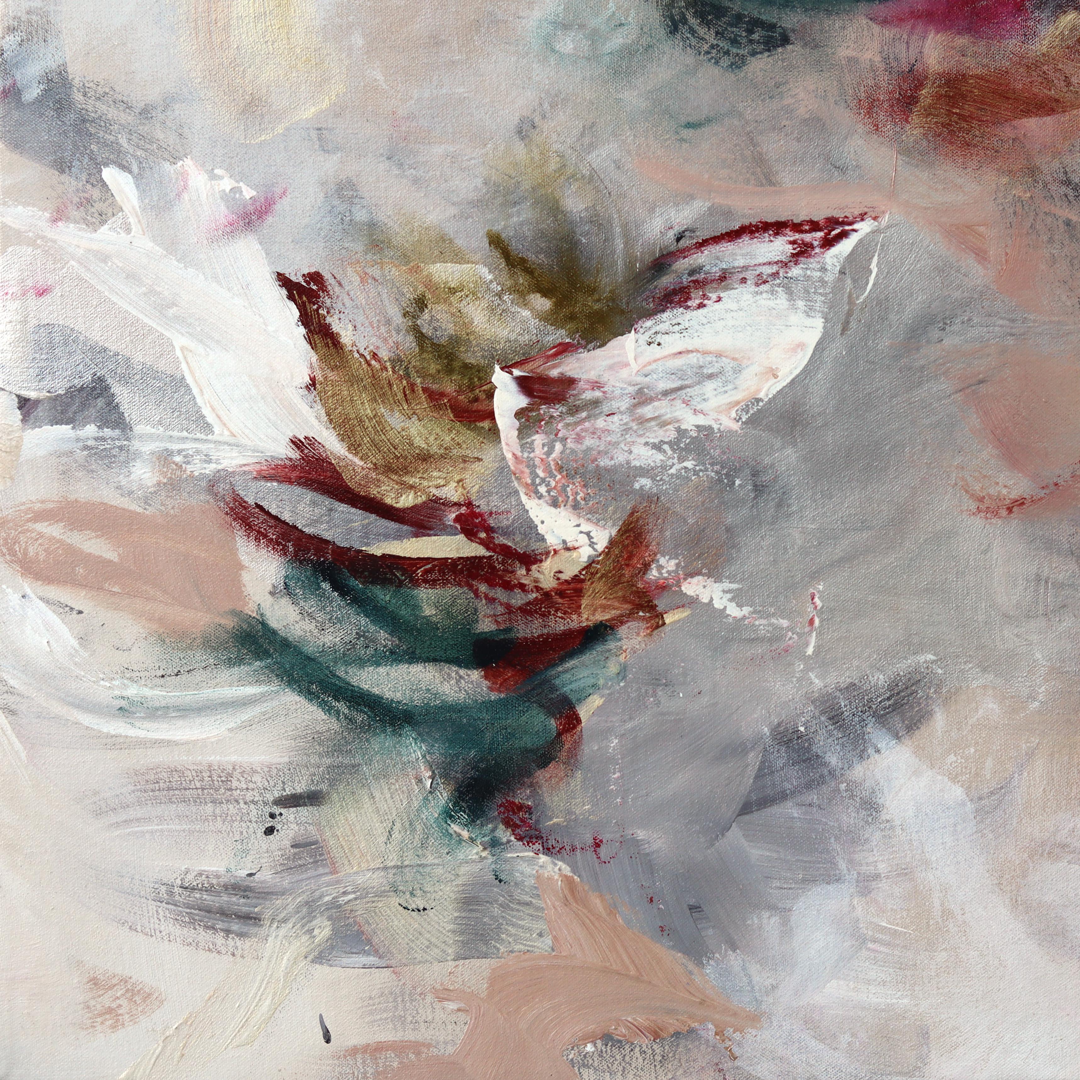 A Romantic Dance - Large Abstract Illuminous Textural Floral Acrylic Painting im Angebot 5