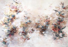 A Romantic Dance - Large Abstract Illuminous Textural Floral Acrylic Painting