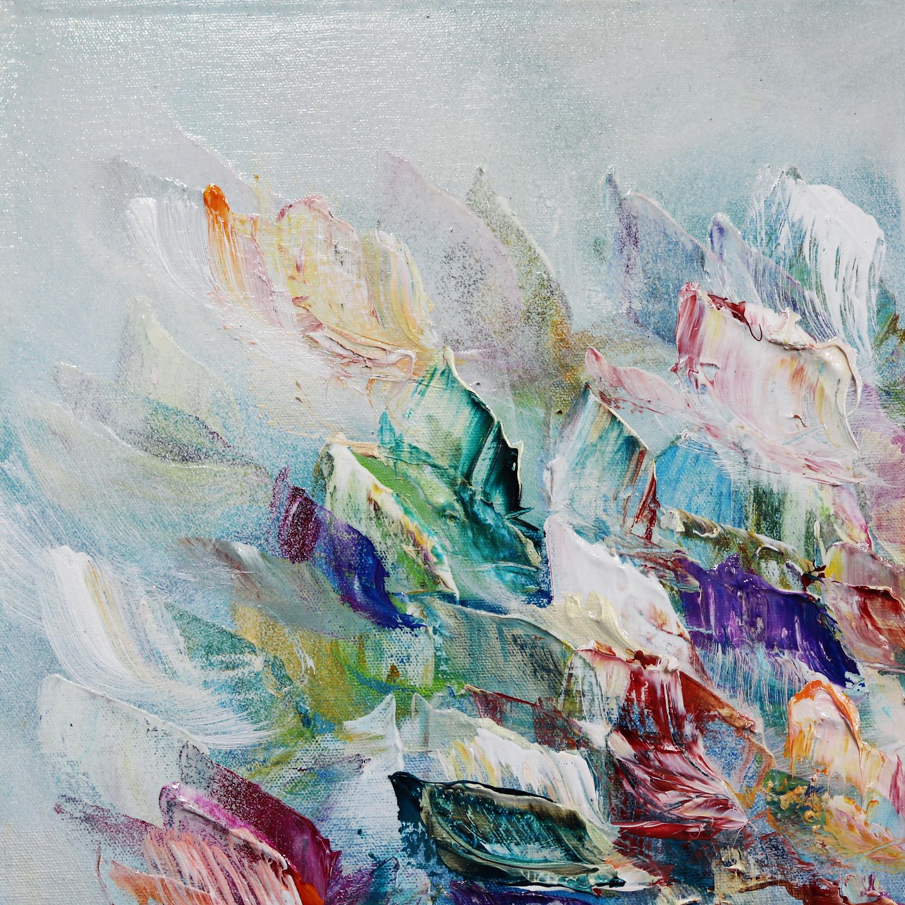 Alive with Colours - Soft Abstract Floral Landscape Painting For Sale 1