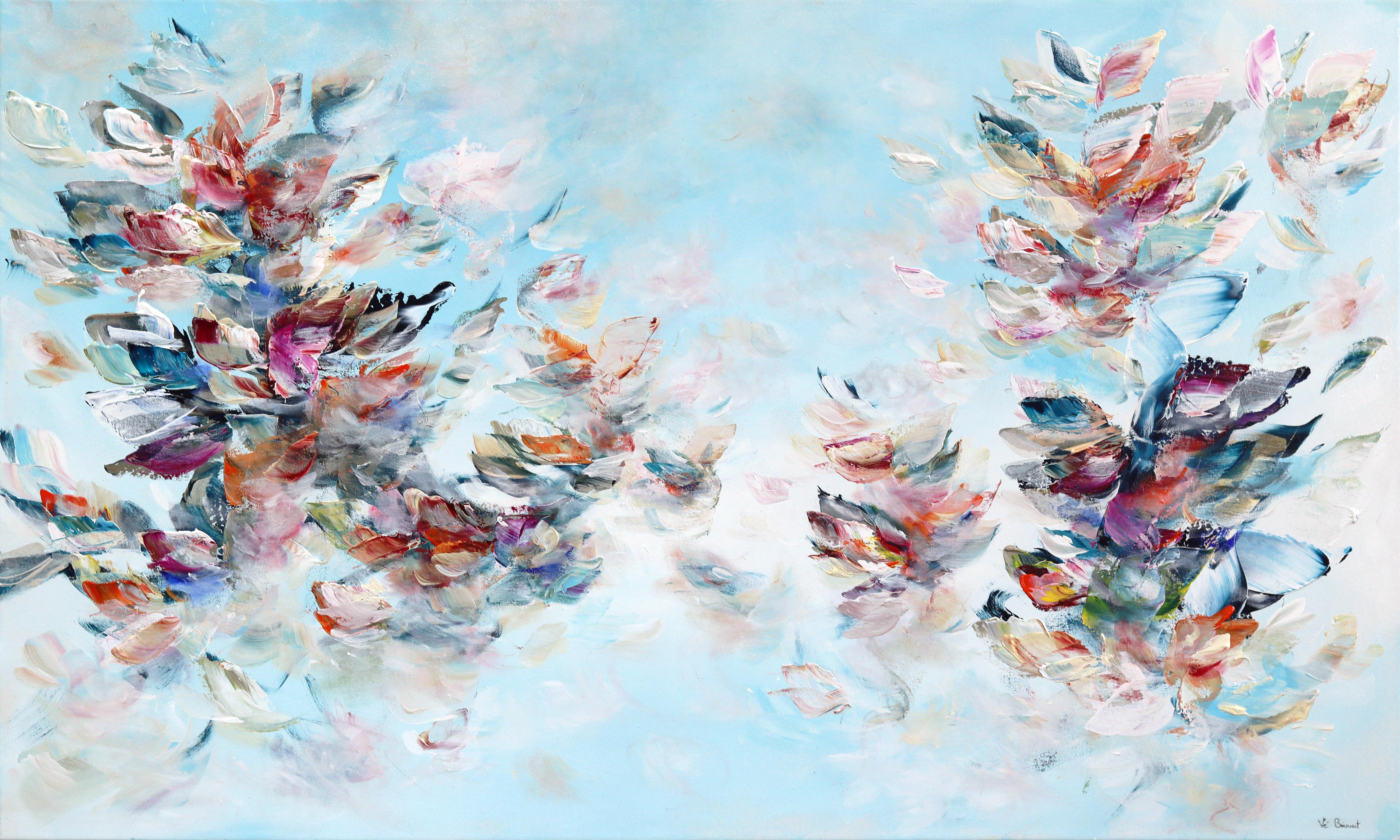 Blooming in Heaven - Large Abstract Luminous Textural Acrylic Painting on Canvas