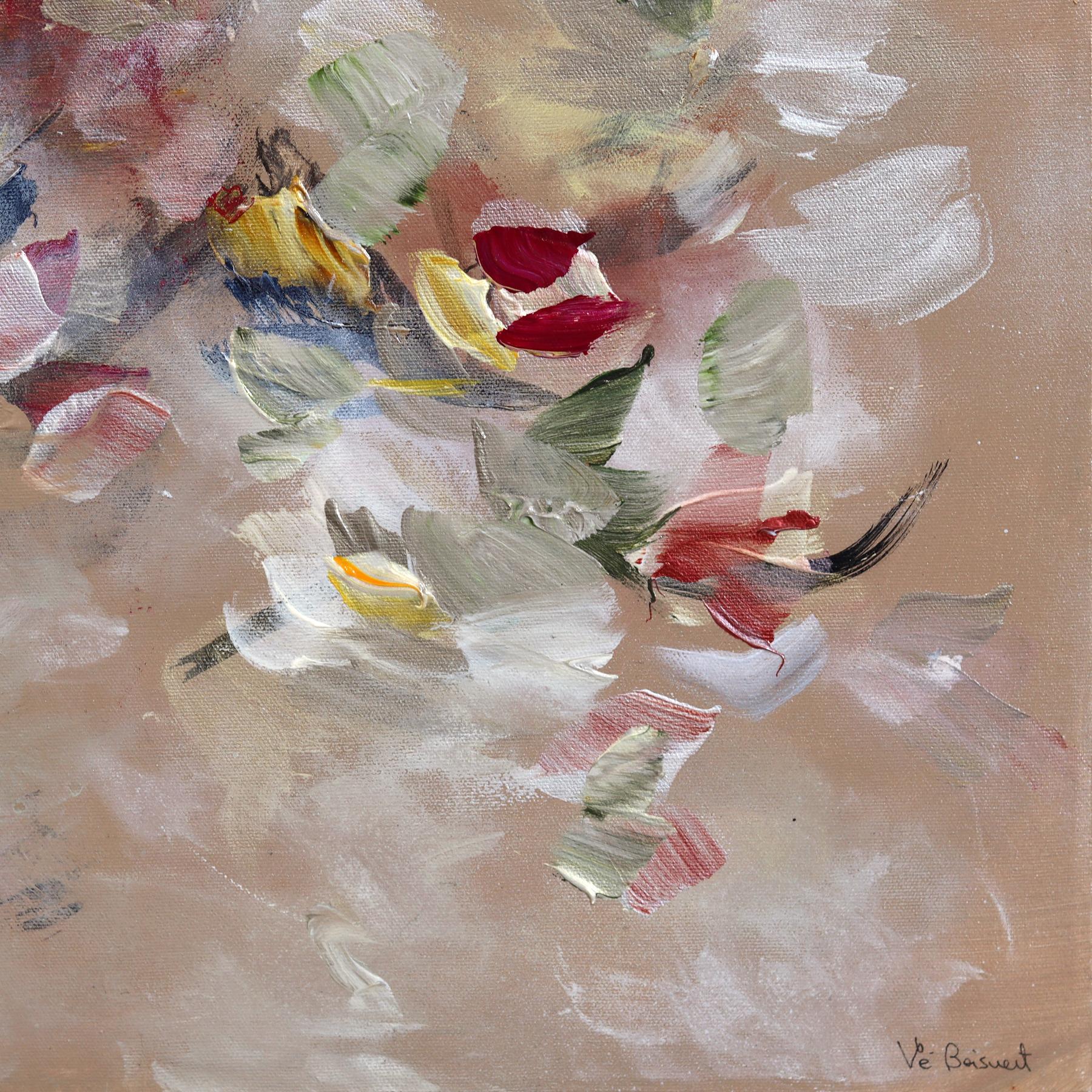 Blossoming Into Joy - Abstract Colorful Textural Floral Acrylic Canvas Painting en vente 5