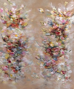 Blossoming Into Joy - Abstract Colorful Textural Floral Acrylic Canvas Painting