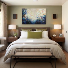 Burst of Creativity - Large Scale Abstract Textural Acrylic Painting on Canvas