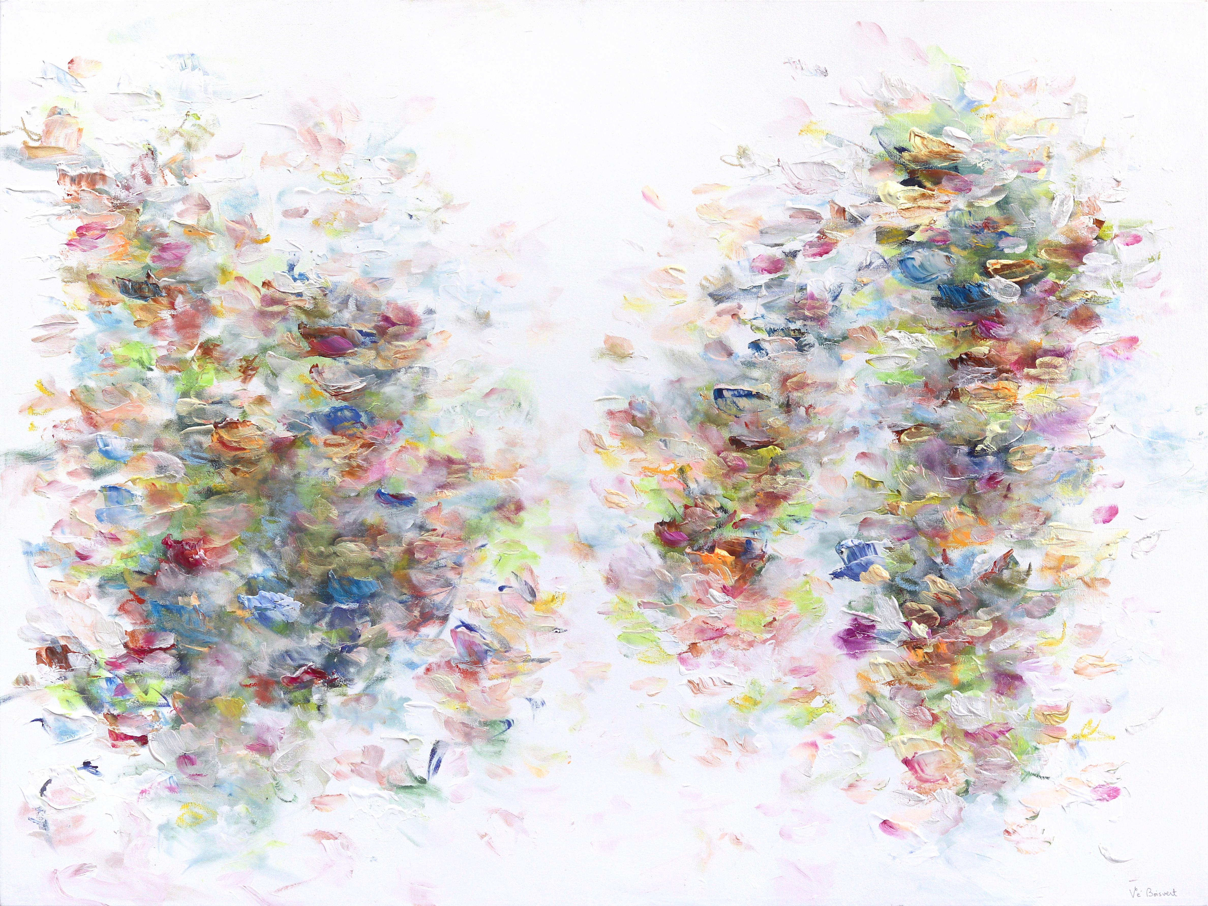 Vè Boisvert Abstract Painting - Ceremonial Wanderlust - Colorful Abstract Floral Painting