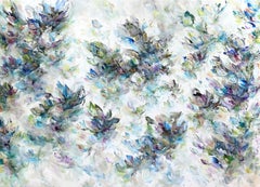 Cheers to Our Love - Grande peinture florale abstraite surdimensionnée
