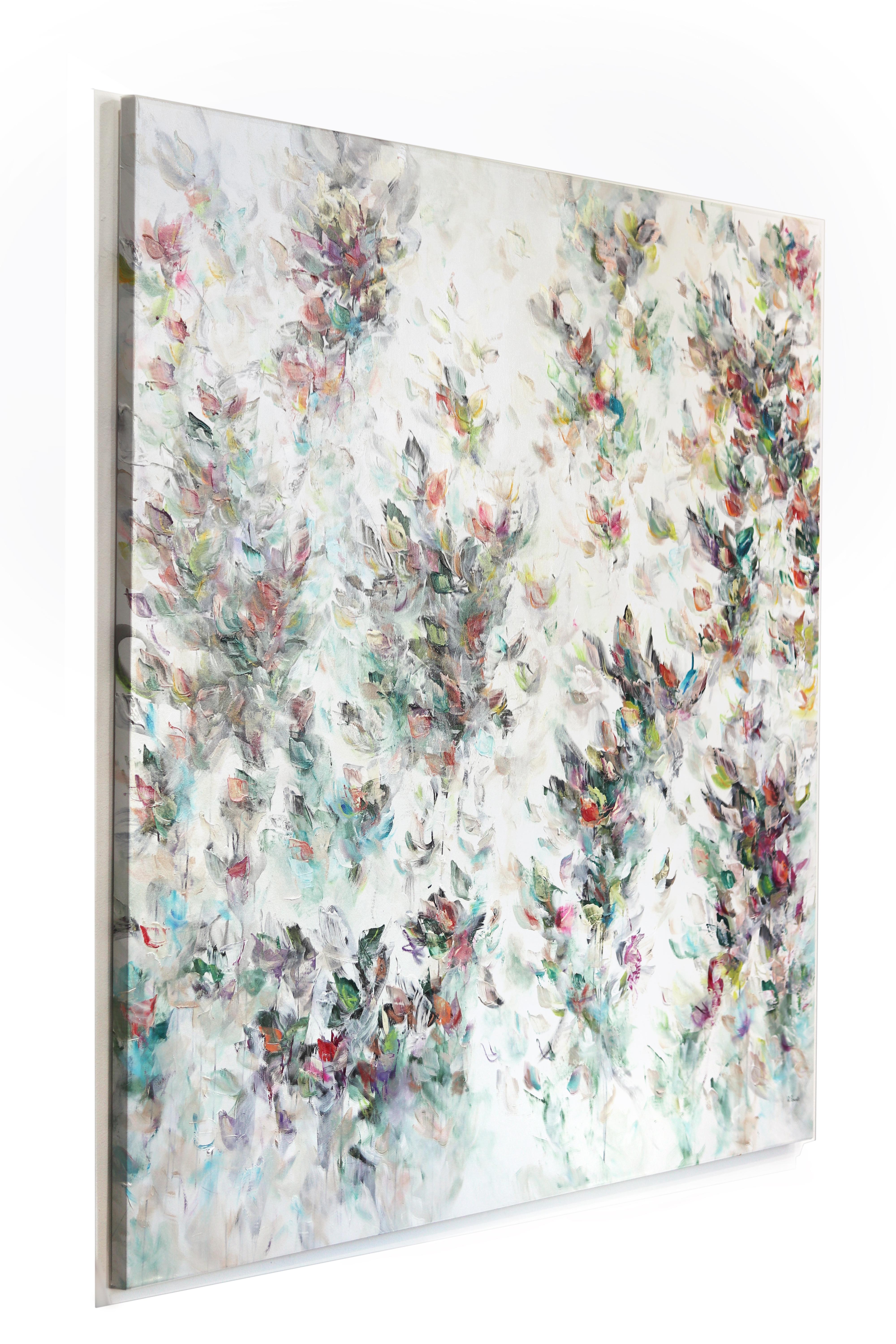Dancing Blossom - Extra Large Oversized Soft Abstract Floral Painting For Sale 3