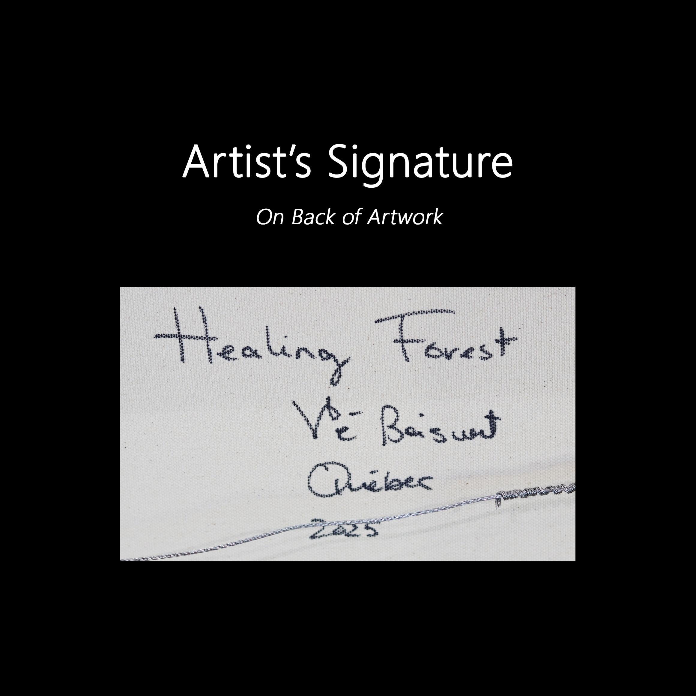 Healing Forest - Abstrakte Grüntöne Texturierte Blumen Acryl Leinwand Gemälde im Angebot 7