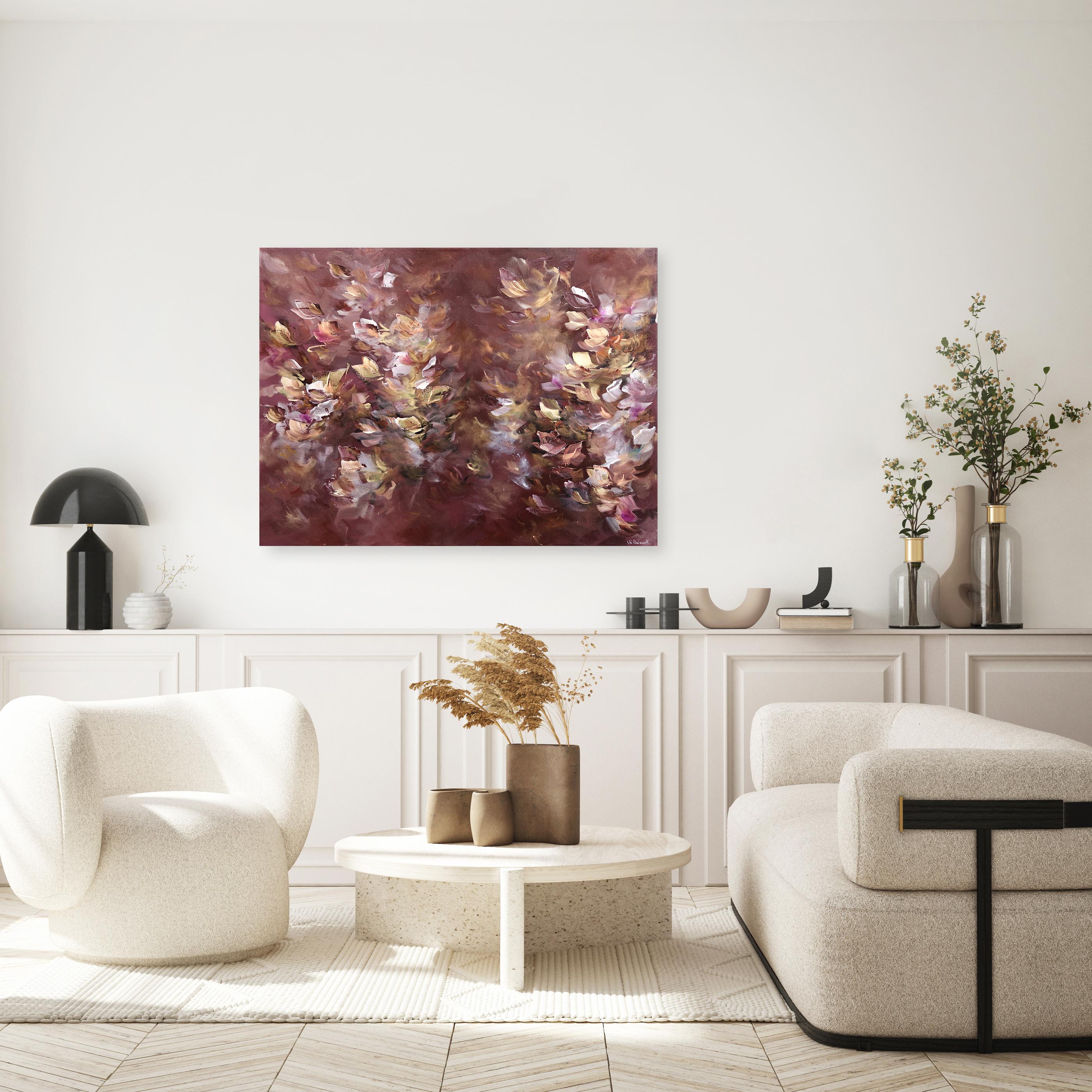 Heart of Courage – üppiges, strukturiertes, abstraktes Originalgemälde mit geschichteten Farbtönen – Painting von Vè Boisvert