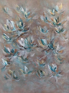 Liberty intérieure - Peinture florale abstraite neutre et douce