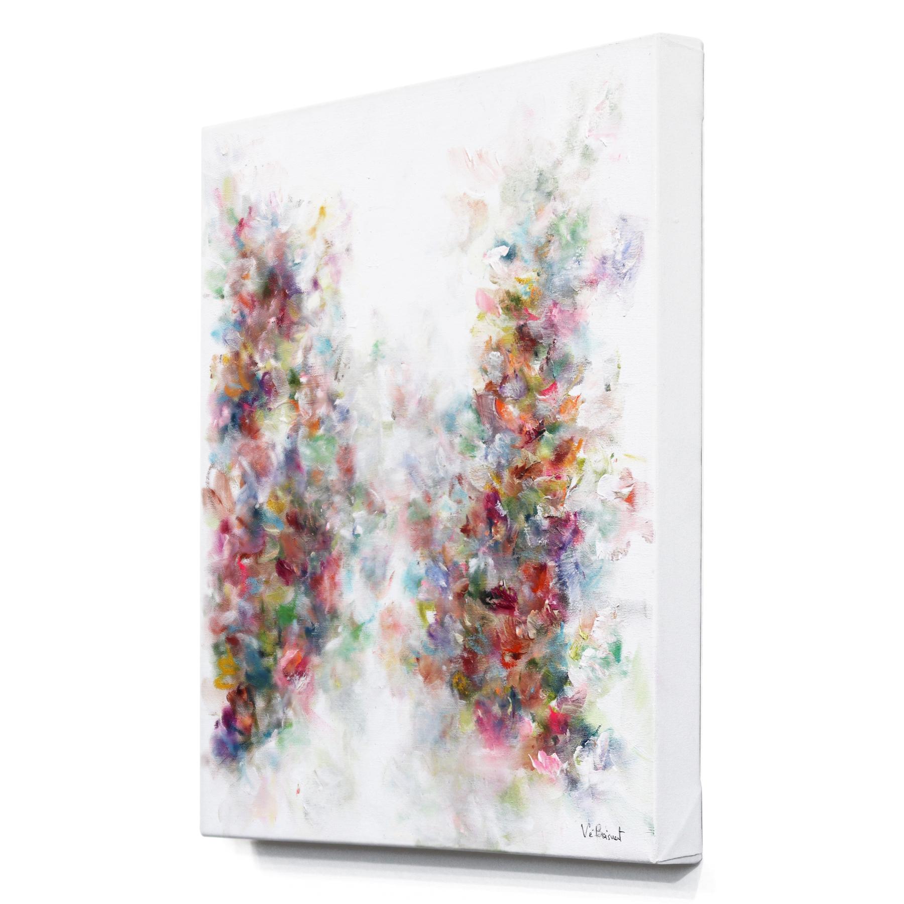 J'aime La Vie - Colorful Abstract Floral Landscape Painting For Sale 1