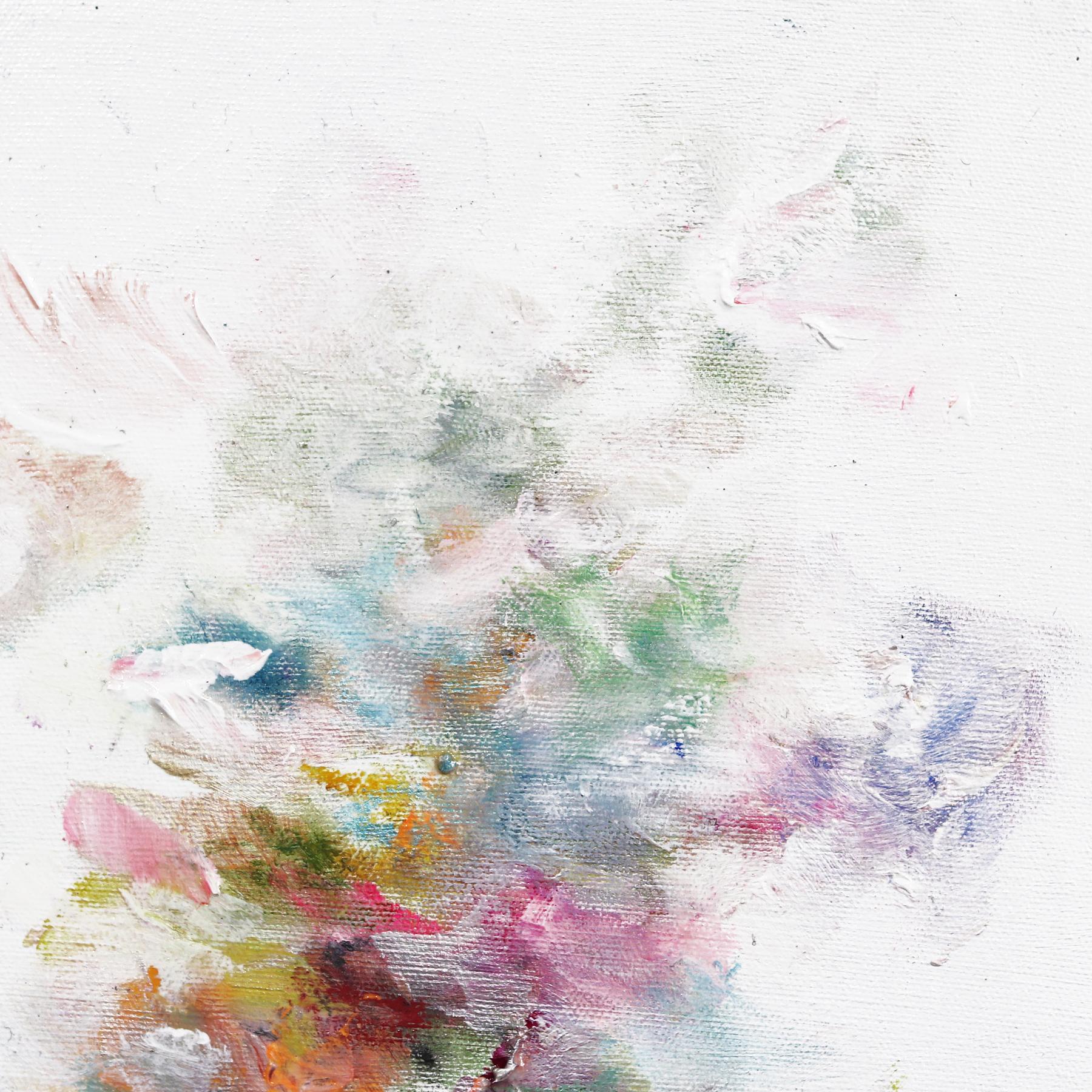 J'aime La Vie - Colorful Abstract Floral Landscape Painting For Sale 2