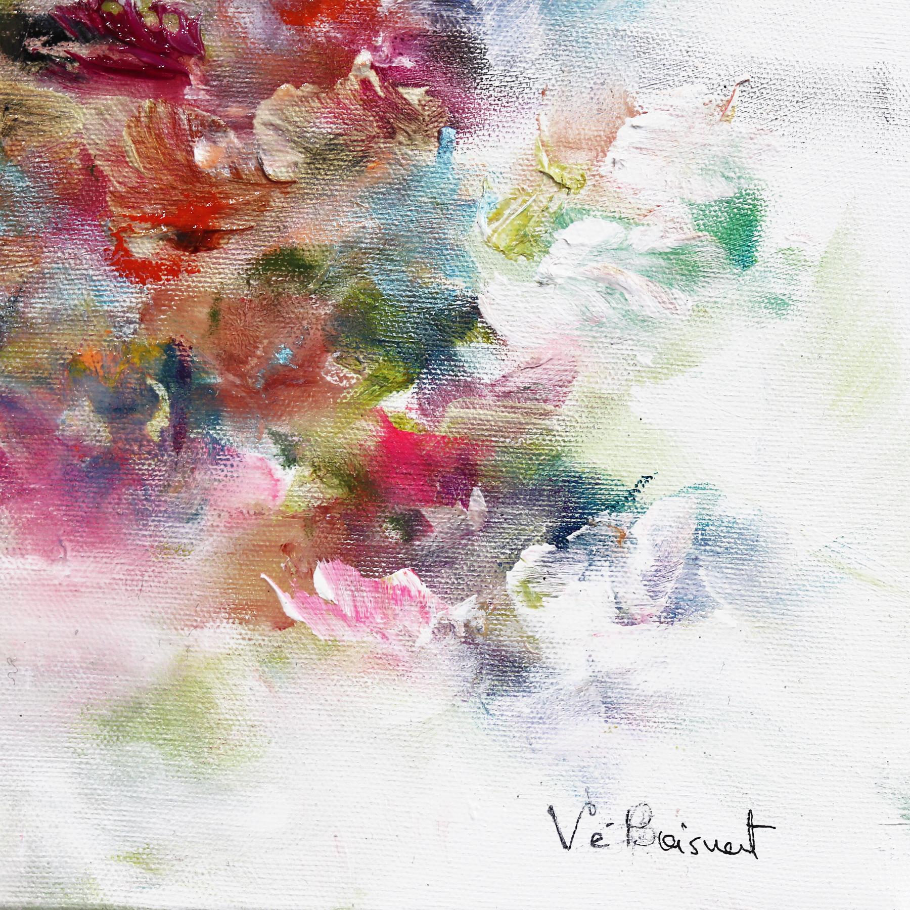 J'aime La Vie - Colorful Abstract Floral Landscape Painting For Sale 5