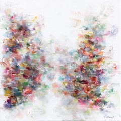 J'aime La Vie - Colorful Abstract Floral Landscape Painting
