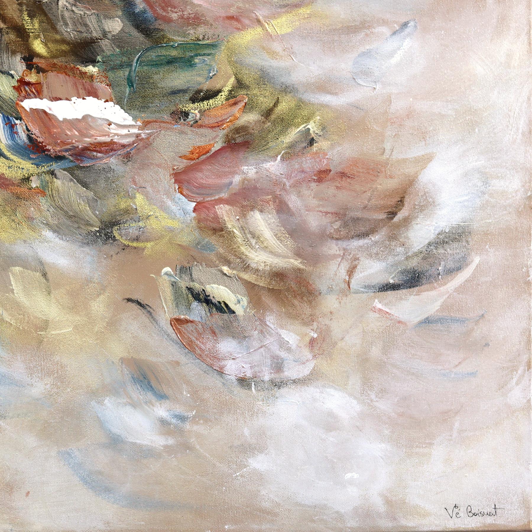 L'art de s'emerveiller -Large Abstract Luminous Textural Floral Acrylic Artwork For Sale 6