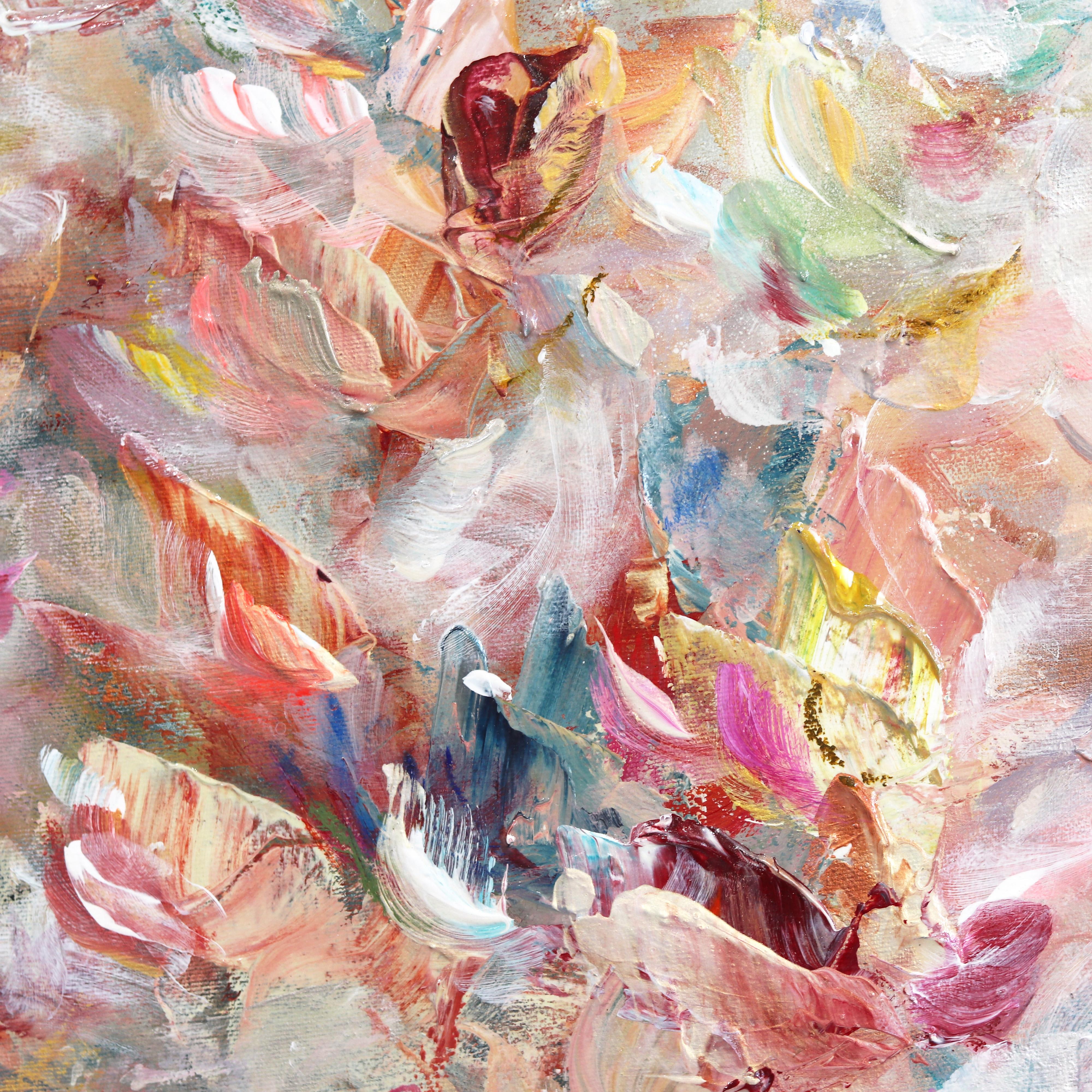 Libre et Lumineuse - Soft Abstract Dreamy Floral Landscape Painting For Sale 1