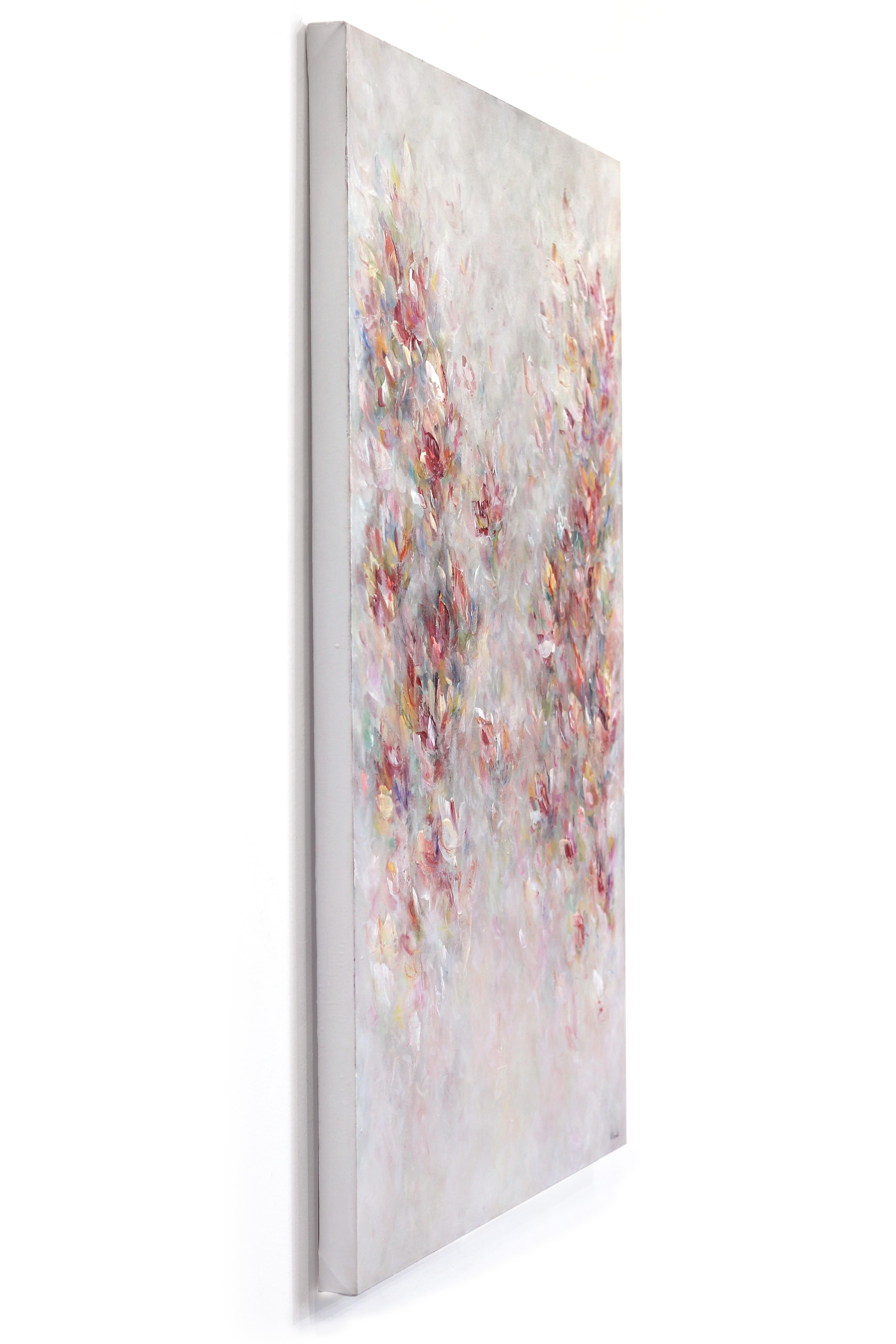 Libre et Lumineuse - Soft Abstract Dreamy Floral Landscape Painting For Sale 2