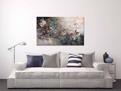 Lion's Gate Portal -Large Abstract Luminous Textural Floral Acrylic Painting