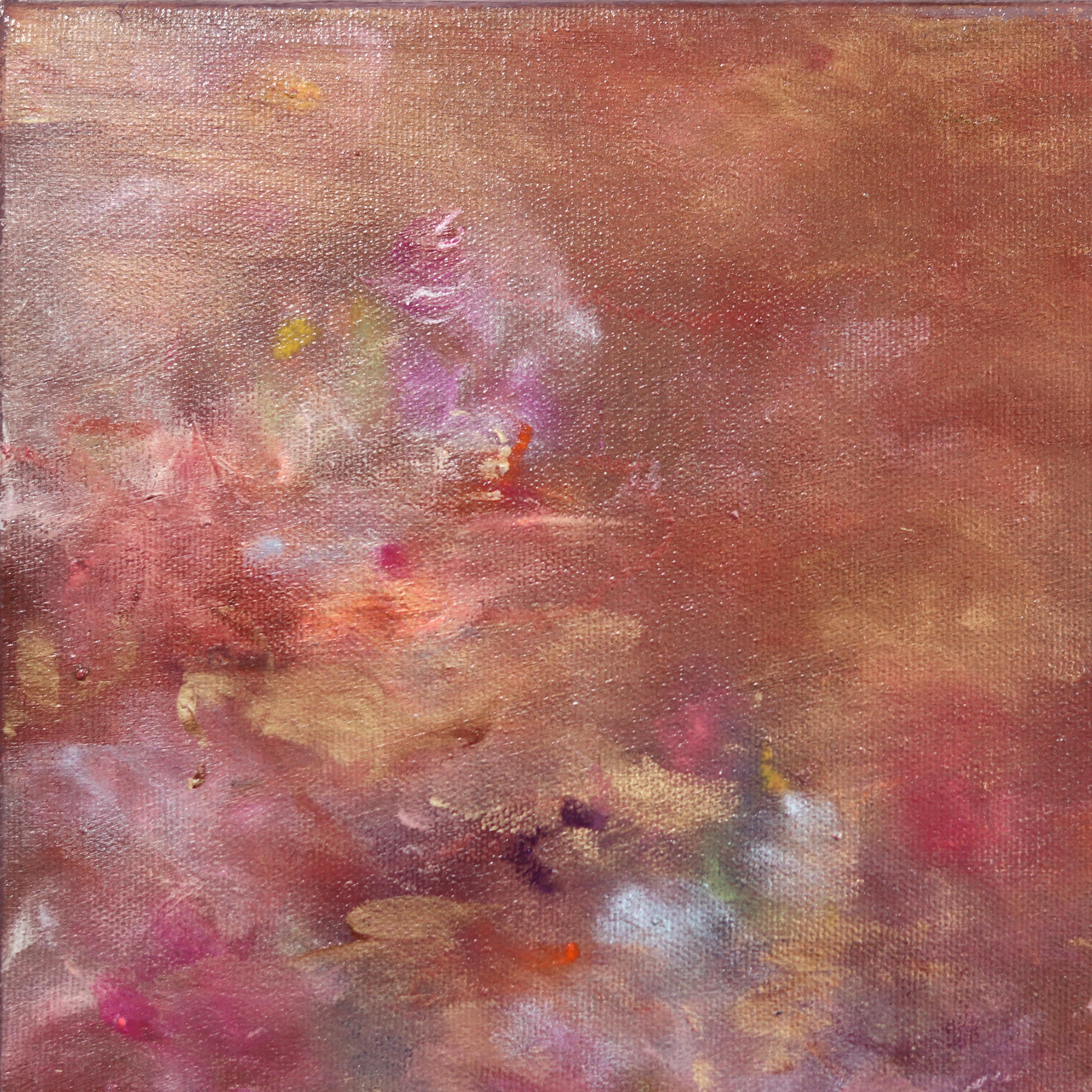 Live Passionately - Rotes abstraktes geblümtes Gemälde (Abstrakt), Painting, von Vè Boisvert