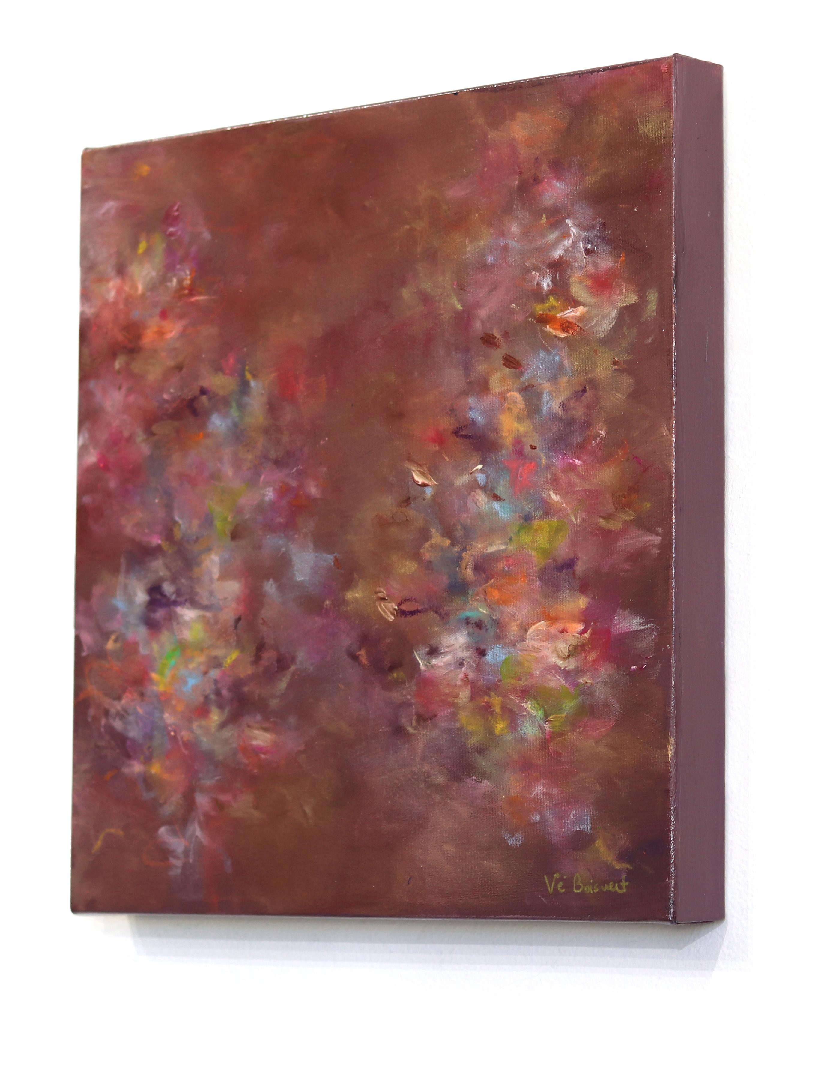 Live Passionately - Rotes abstraktes geblümtes Gemälde (Braun), Abstract Painting, von Vè Boisvert