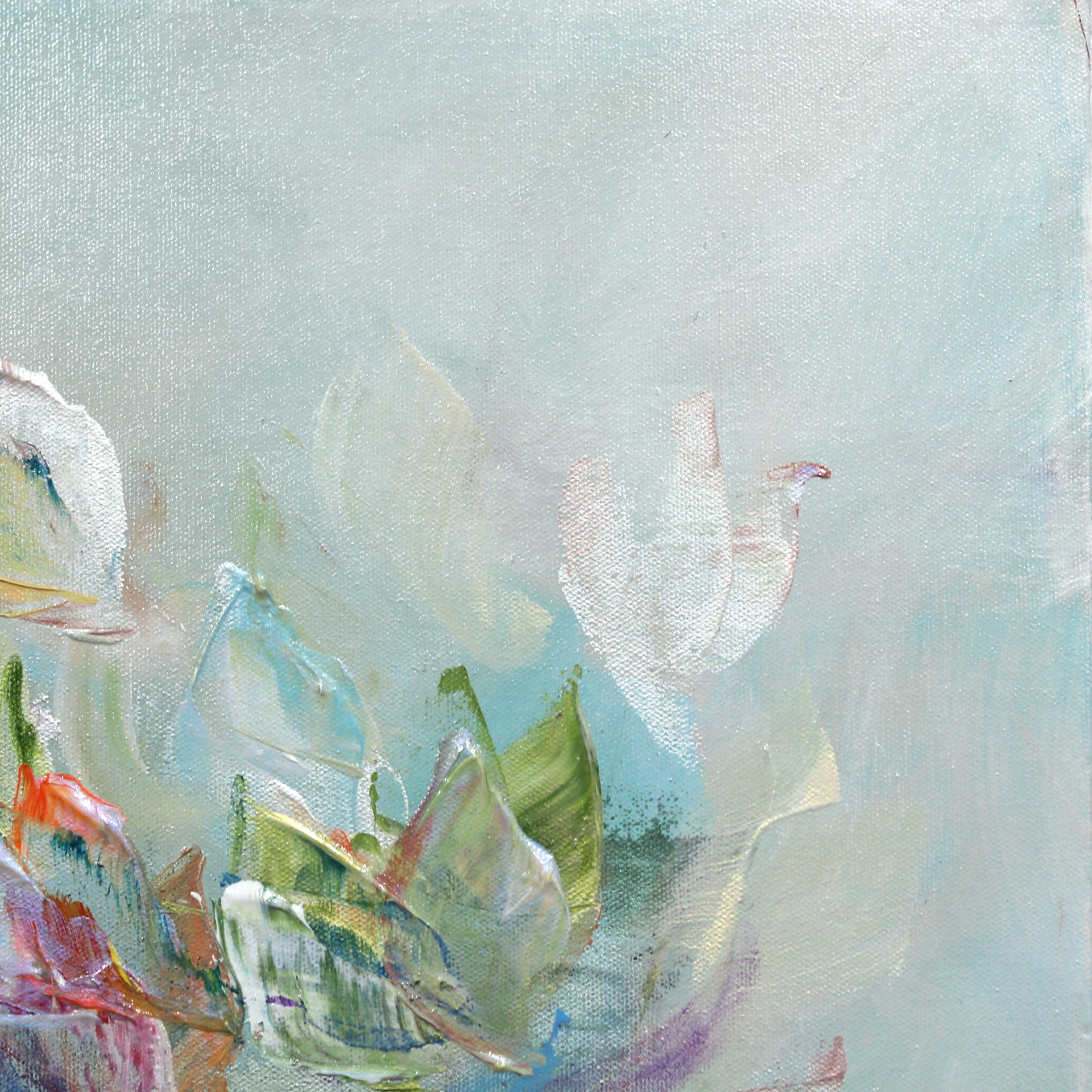 Luxury of the Wilderness - Soft Abstract Floral Landscape Painting For Sale 3