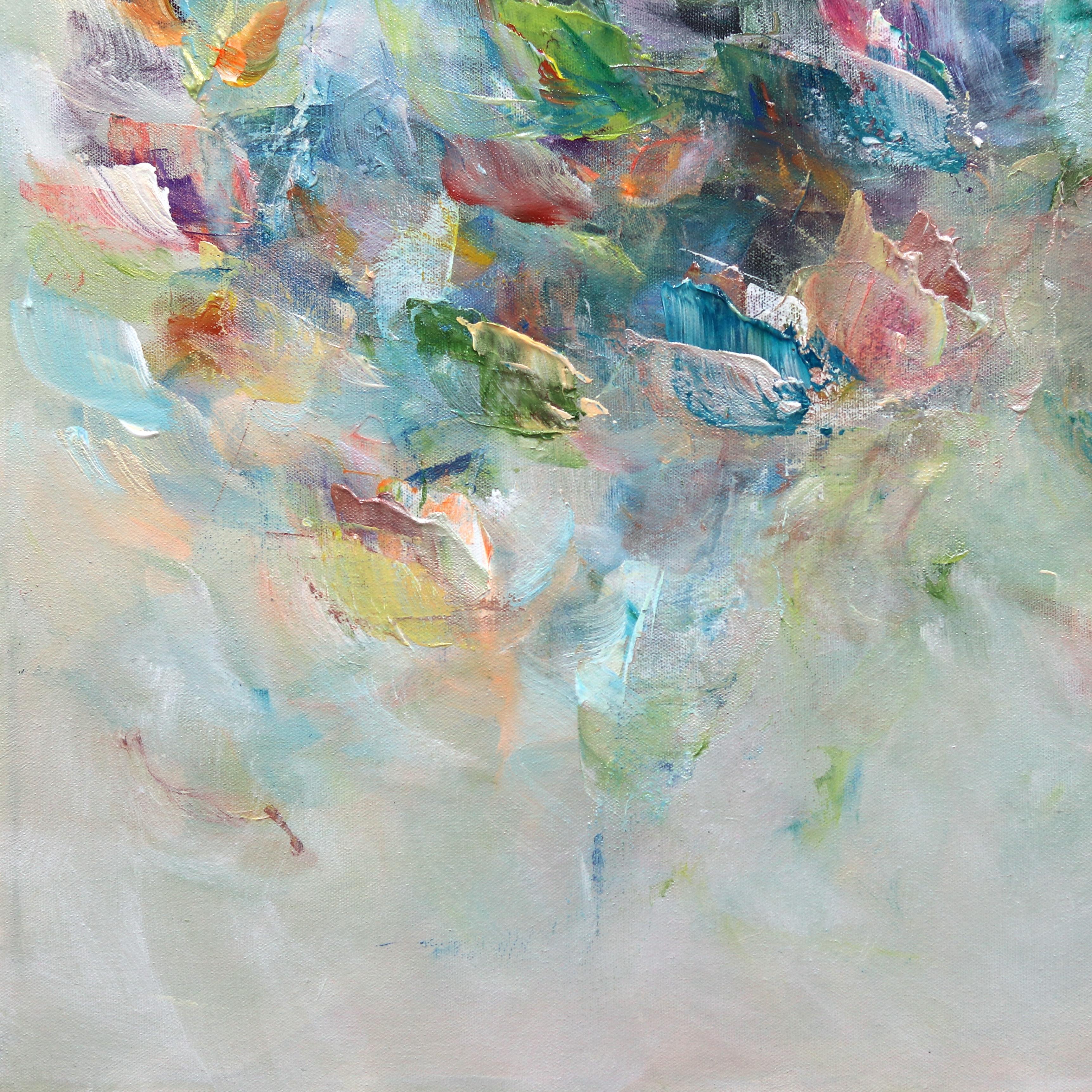 Luxury of the Wilderness - Soft Abstract Floral Landscape Painting For Sale 6