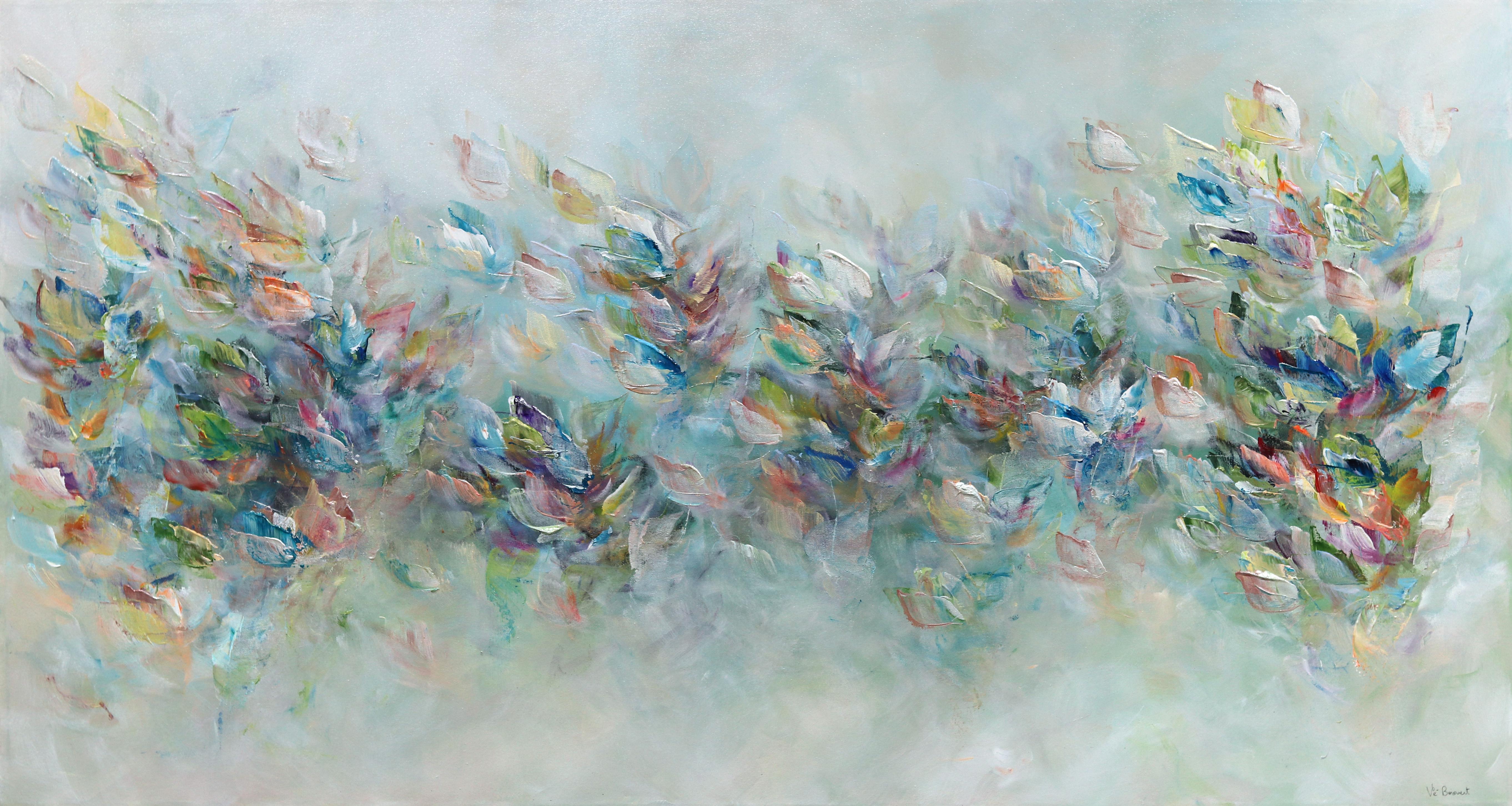 Vè Boisvert Abstract Painting - Luxury of the Wilderness - Soft Abstract Floral Landscape Painting