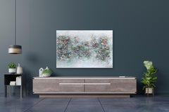 Nympheas De Mon Coeur - Morbido dipinto astratto di paesaggio floreale