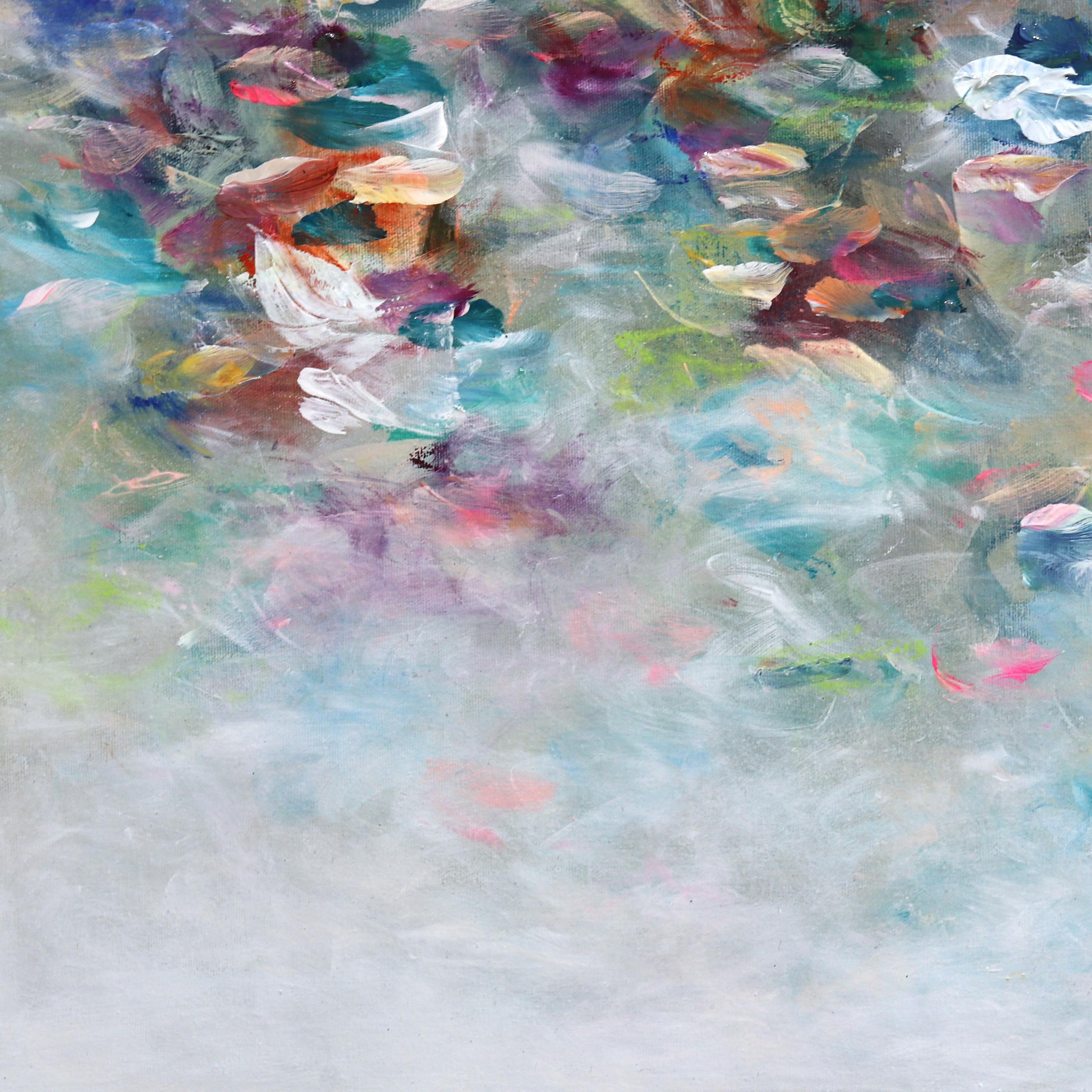 Nympheas De Mon Coeur – weiches, abstraktes, geblümtes Landschaftsgemälde (Abstrakt), Painting, von Vè Boisvert