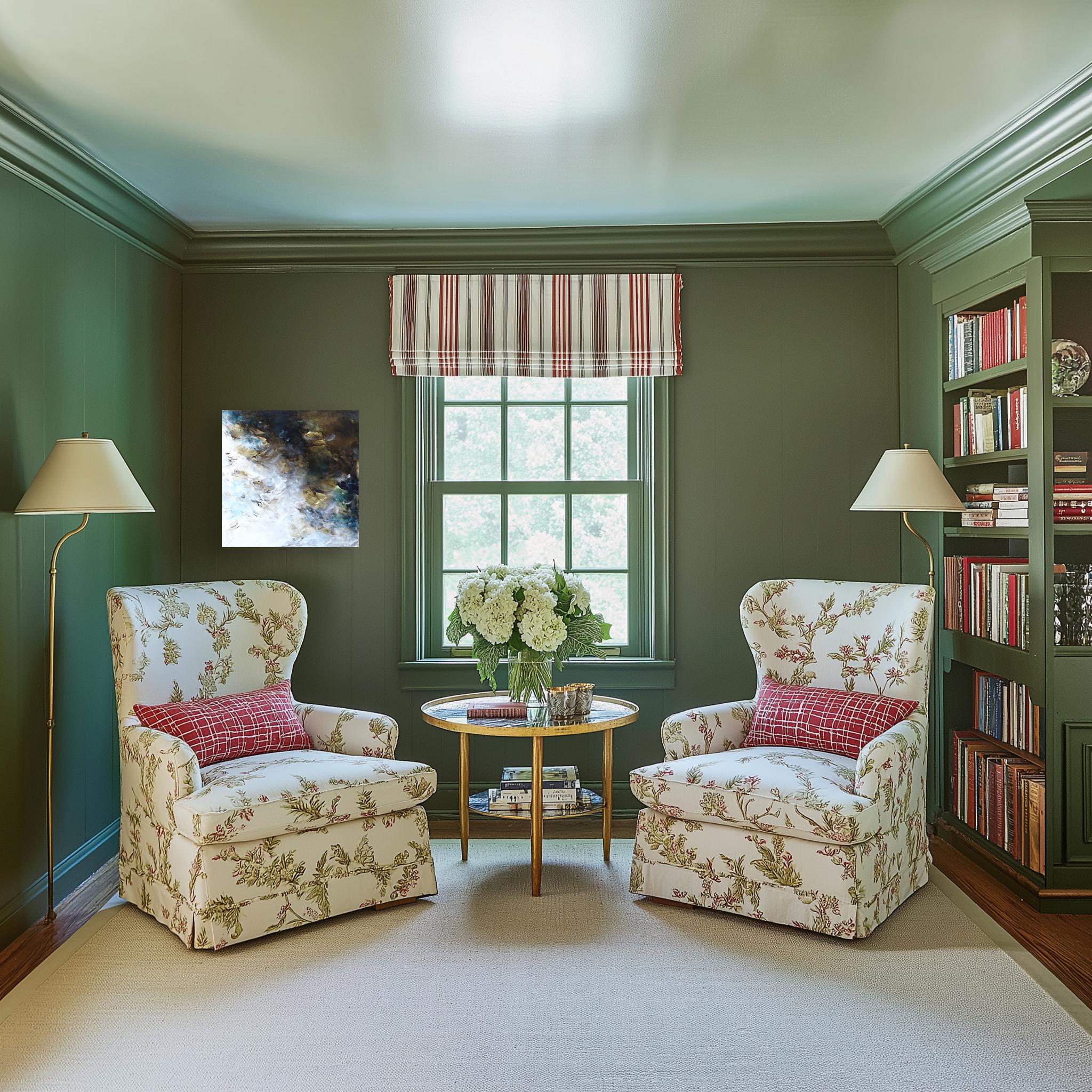 Out in the Dark - Abstrakte Serene Cool Tone Textural Acryl Leinwand Gemälde im Angebot 4