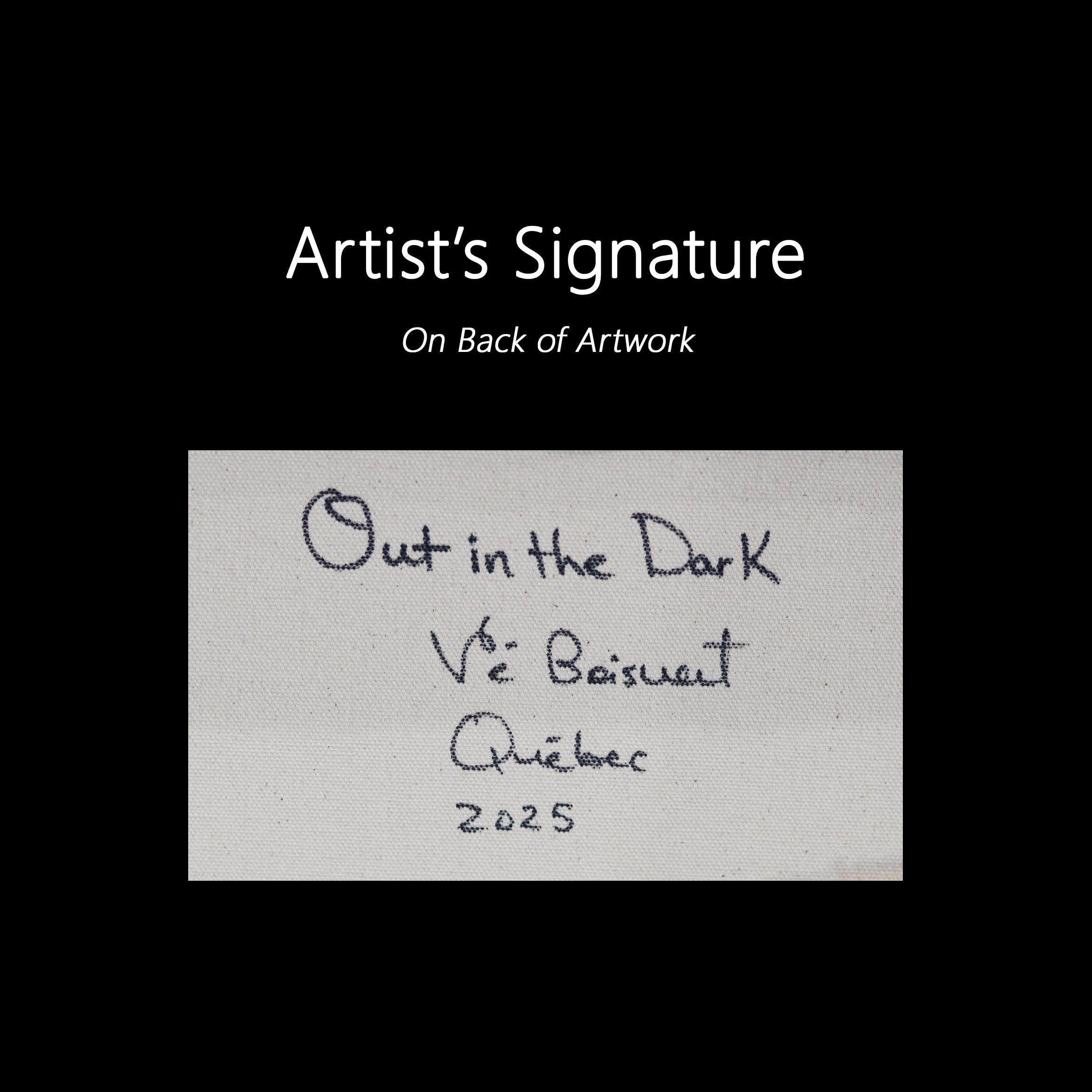 Out in the Dark - Abstrakte Serene Cool Tone Textural Acryl Leinwand Gemälde im Angebot 7