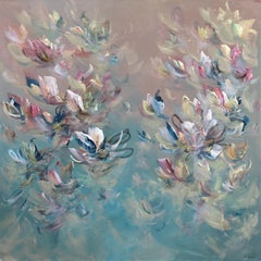 Peaceful Blessings - Serene Textural Pastel Palette Floral Abstract Painting