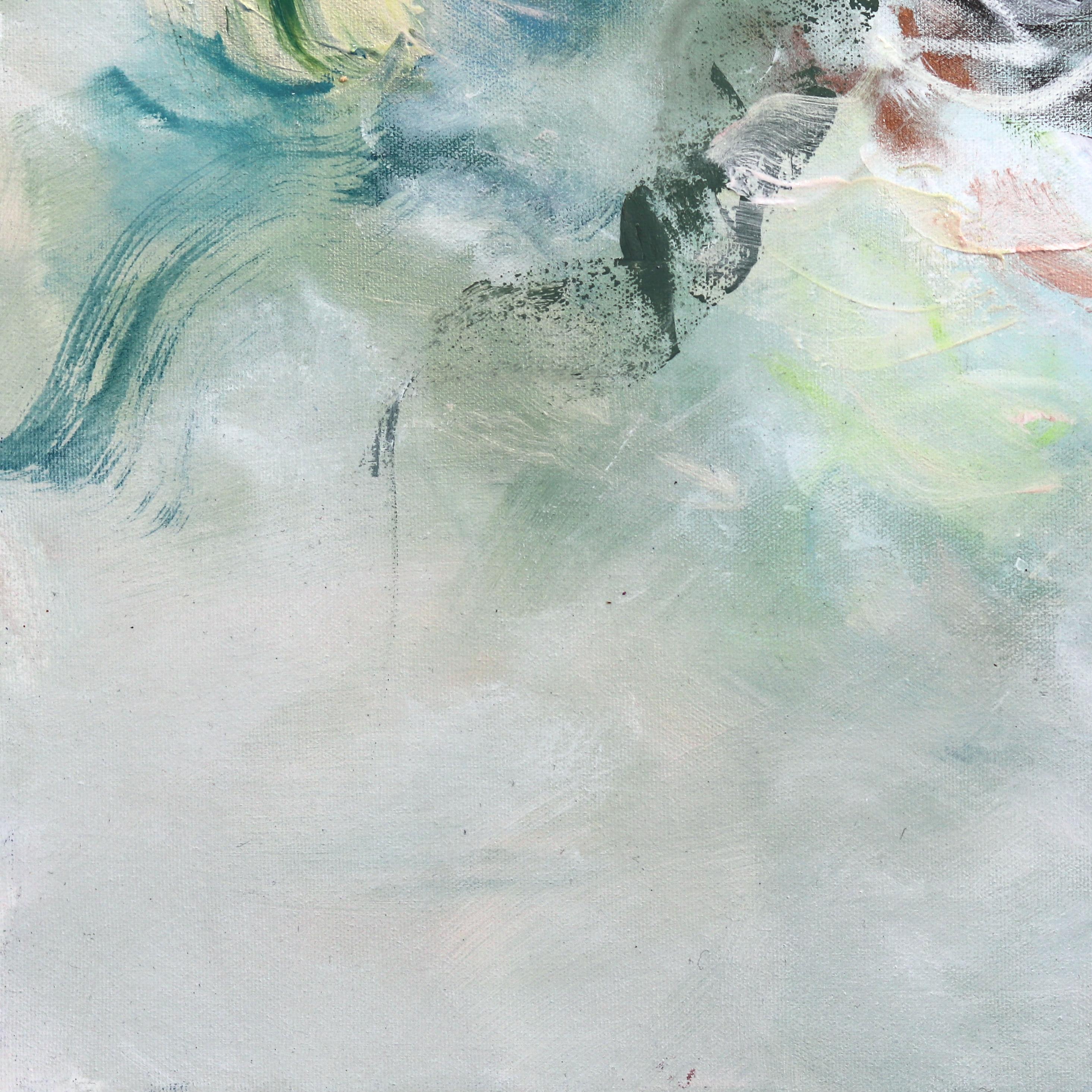 Rêver Ensemble - Soft Green Abstract Floral Landscape Painting For Sale 6